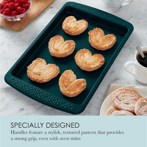 Chicago Metallic Nonstick Small Baking Sheet - Durable Carbon Steel for Perfect Baking | Emerald Green
