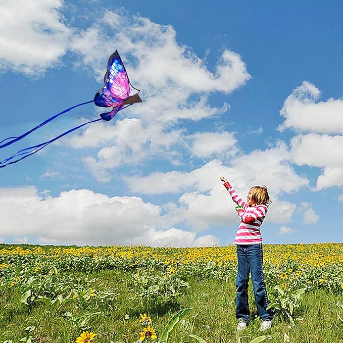 Mint's Colorful Life Butterfly Kite for Kids & Adults Easy to Fly, Large Single Line Kites with 300ft String Kite Handle