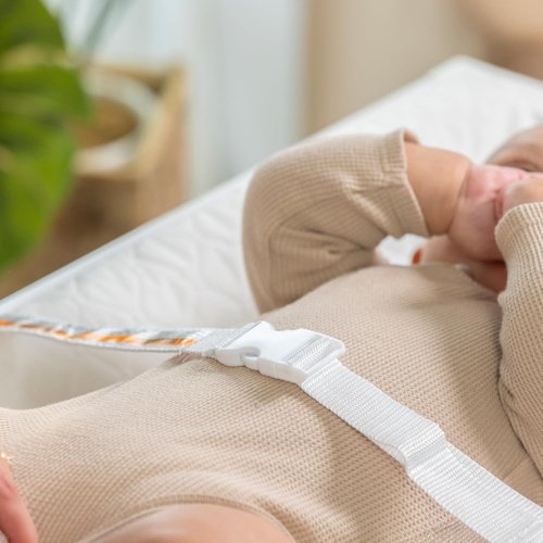 Ingenuity Contoured Changing Pad - Waterproof Liner & Safety Strap with Quick-Release Buckle