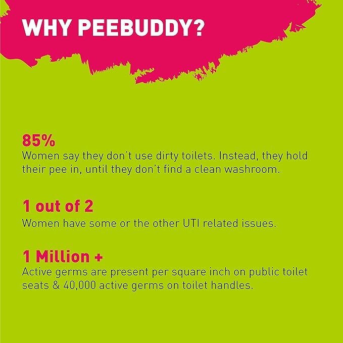 PEE BUDDY 80 Funnels Portable Female Urination Device | Disposable Female Urinal Funnel | Travel, Camping & Hiking and Outdoor Activities | Foldable and Compact Stand and Pee Funnel for Women, Girls