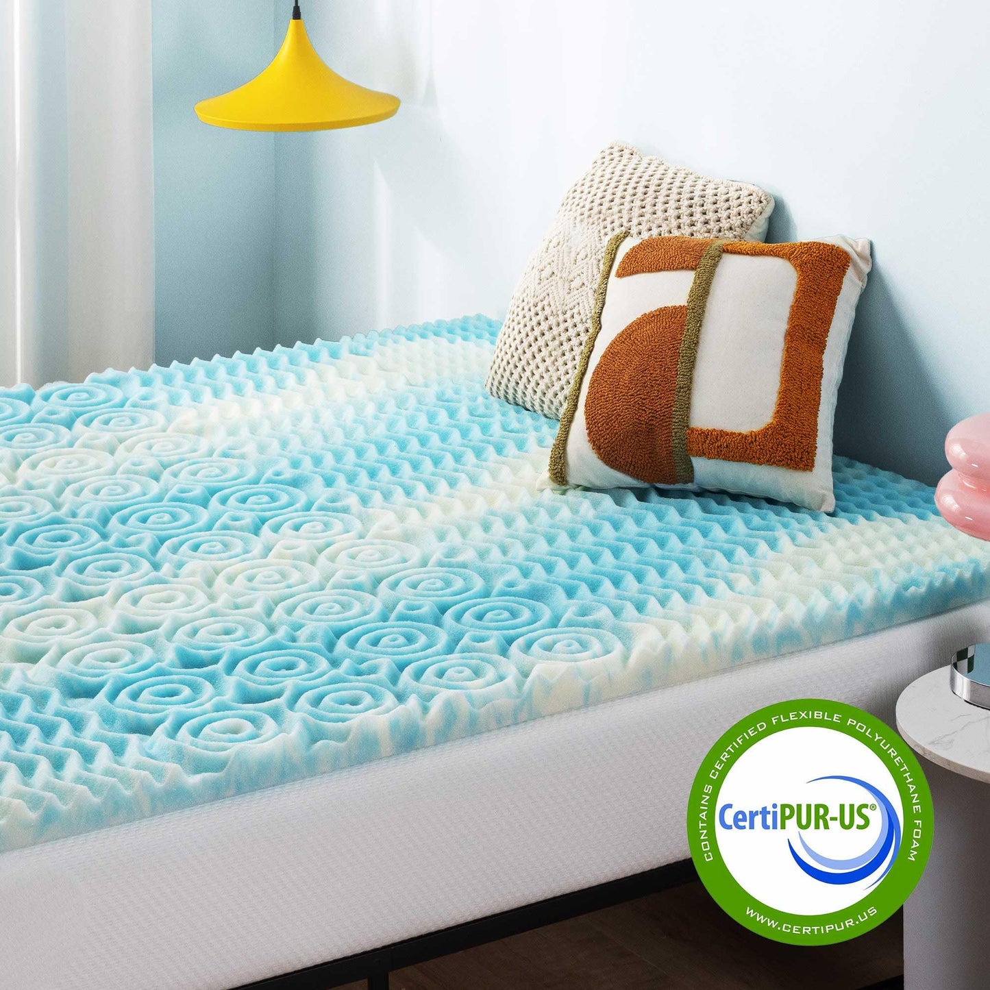 Best Price Mattress 3 Inch 5-Zone Swirl Gel Aerobreeze Foam Mattress Topper, CertiPUR-US Certified, Dorm Essentials, King
