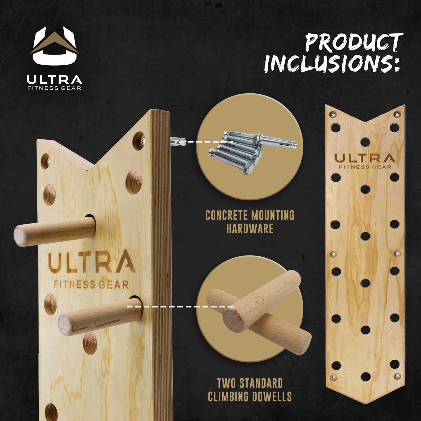 Ultra Fitness Gear Climbing Pegboard 51 Inch, Climbing Hold Cross Training Exercise Equipment, Climbing Wall Training Ladder for Fitness, Agility and Muscle Strength