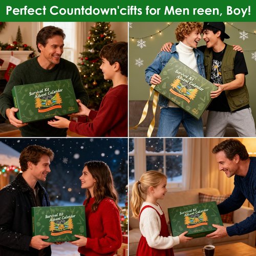 h2CeGak Advent Calendar 2025 Survival Kit Advent Calendar for Men, 24 Days Survival Tools for Adult Teen, 2025 Xmas Calender for Outdoor Enthusiasts Adult Men Teen Boys Husband