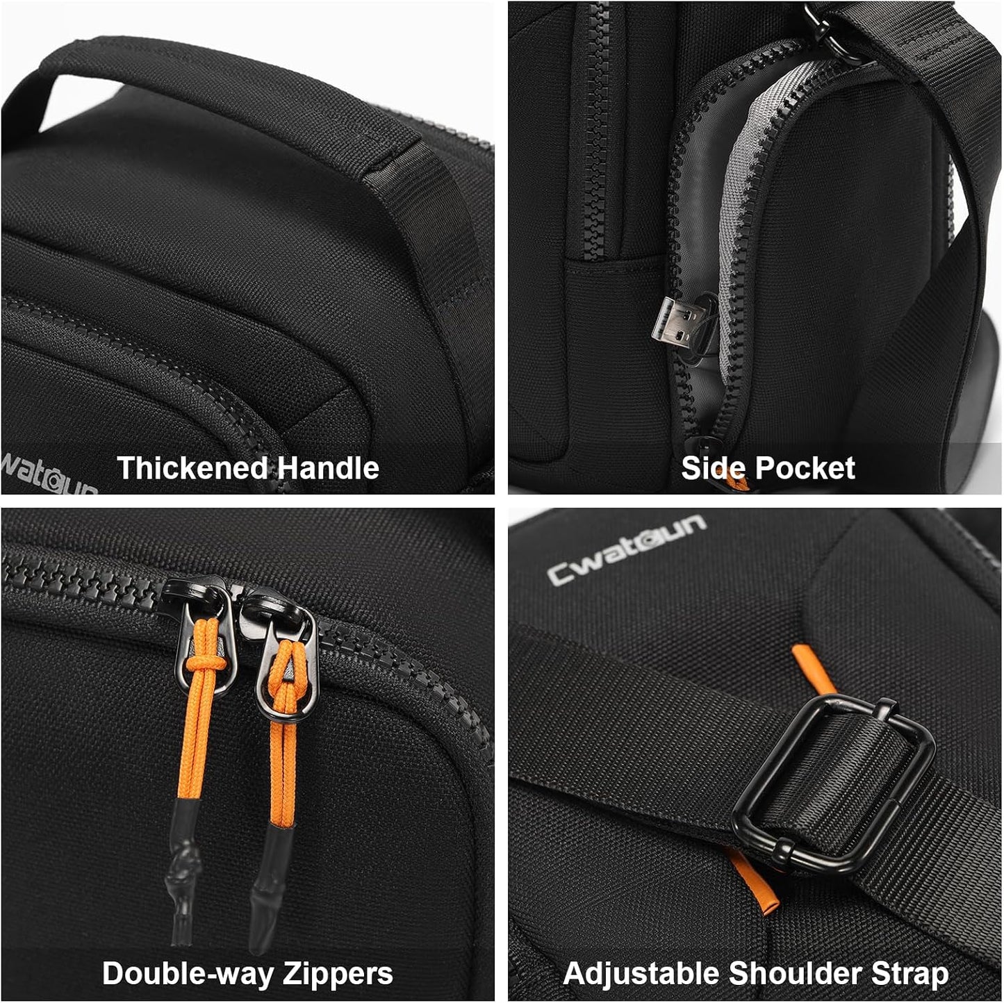 Cwatcun Campact Camera Bag Small Camera Sling Case for Canon Nikon Sony Fuji Cameras, Lens, DSLR SLR Mirrorless