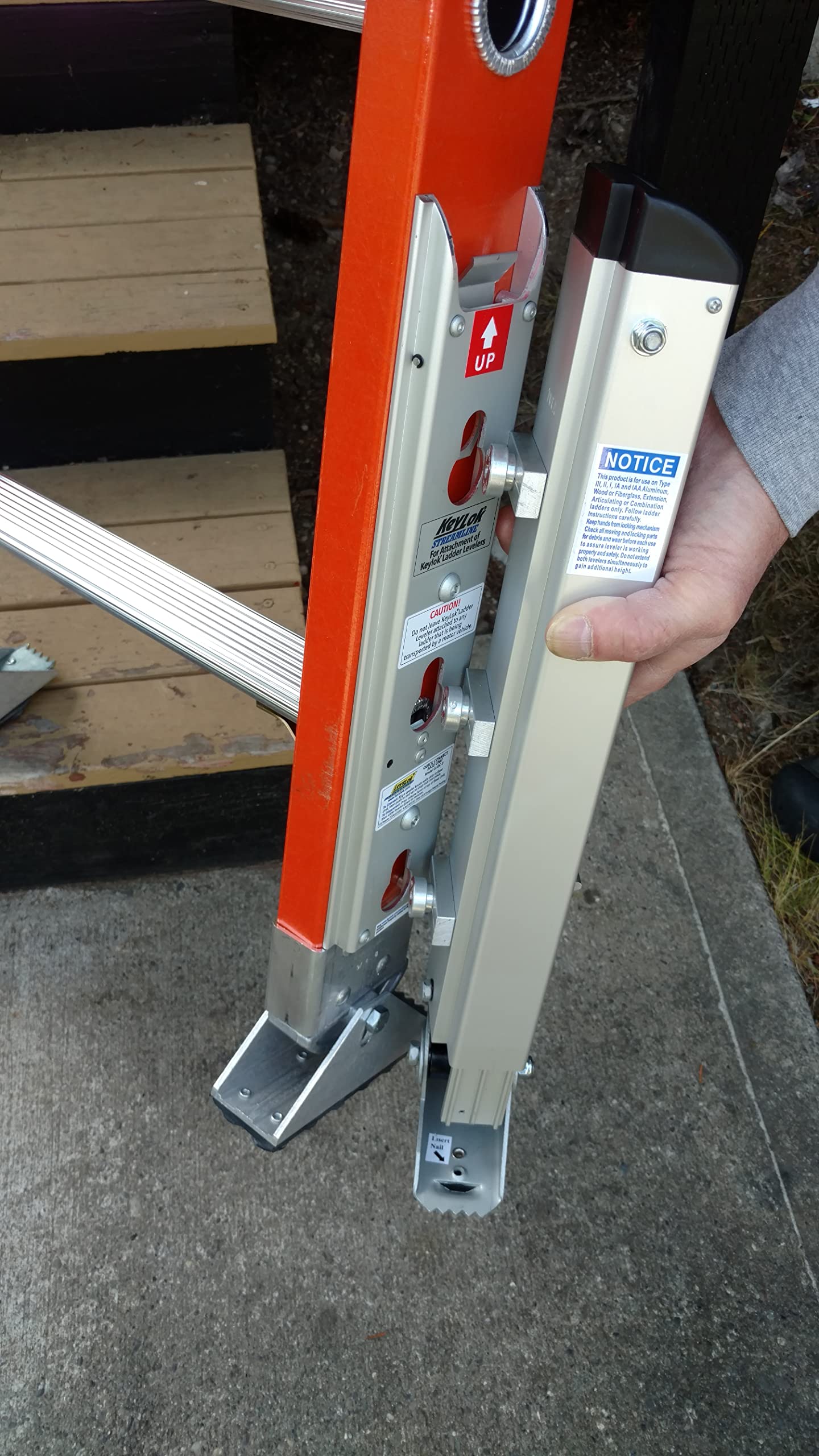 Levelok Quick Connect Ladder Leveler - Extension Ladder Stabilizer for Roof, Stairs (Single Leveler Only - Base Units NOT Included)