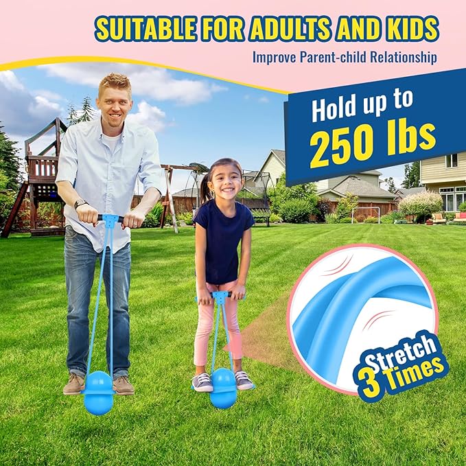 FAHKNS Pogo Ball for Kids - Sturdy Pogo Stick Alternative，Jumping Toy for Ages 4-12 with Handle，Safe Hopper Ball for Outdoor Play, Boys & Girls