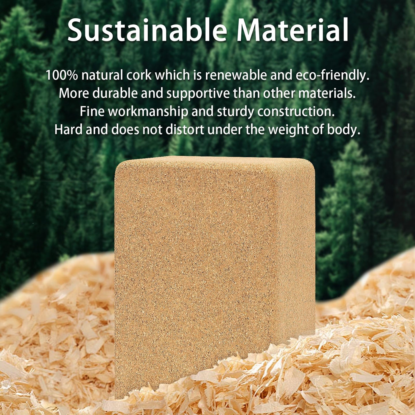 Hatha Yoga Cork Yoga Block, Natural Cork from Portuguese, Premium Brick 9"x6"x3", Eco-Friendly Yoga Accessories for Yoga, Pilates & Stretching