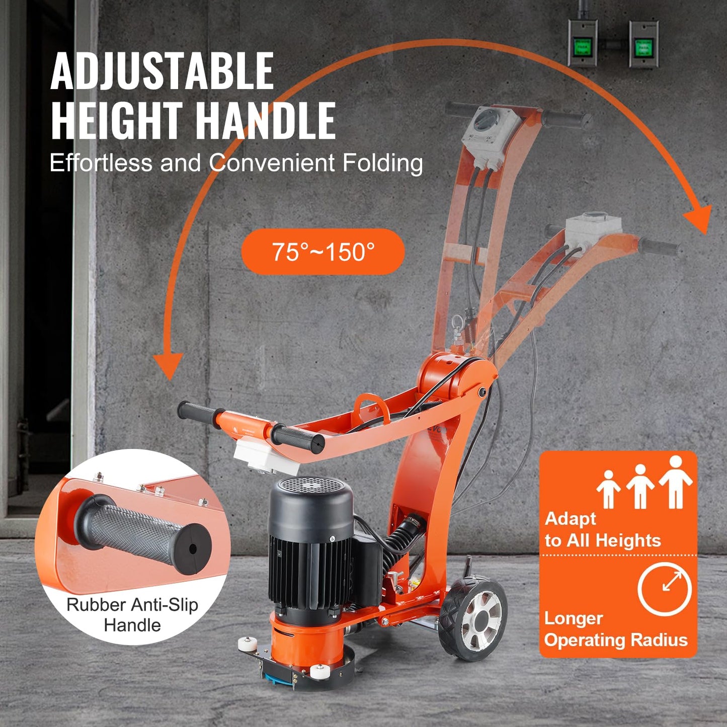 VEVOR Electric Concrete Floor Grinder, 7" 1300w