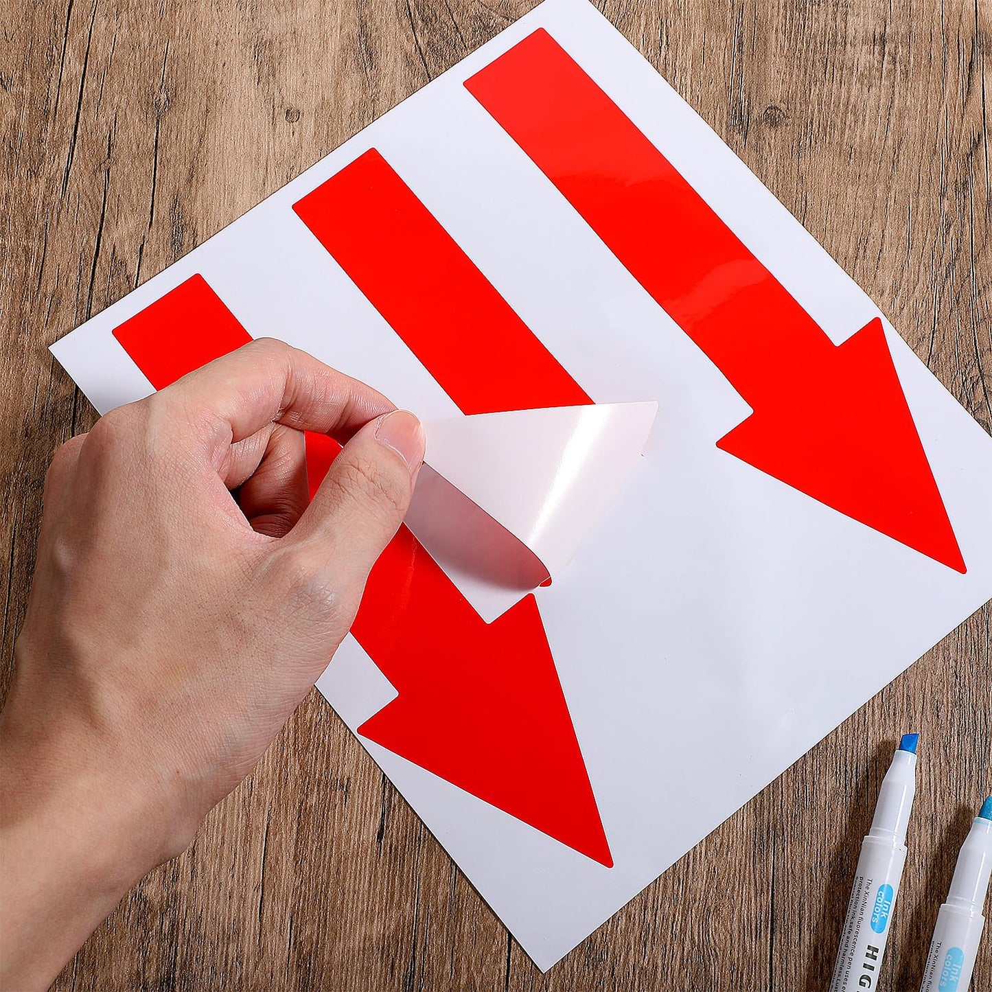 9 Pcs Red Arrow Stickers for Signs Directional Sign Arrows Decals Adhesive Arrow Sign Sticker Waterproof Floor Road Instruction Arrow Marking Stickers PVC Wall Marking Arrow Signs