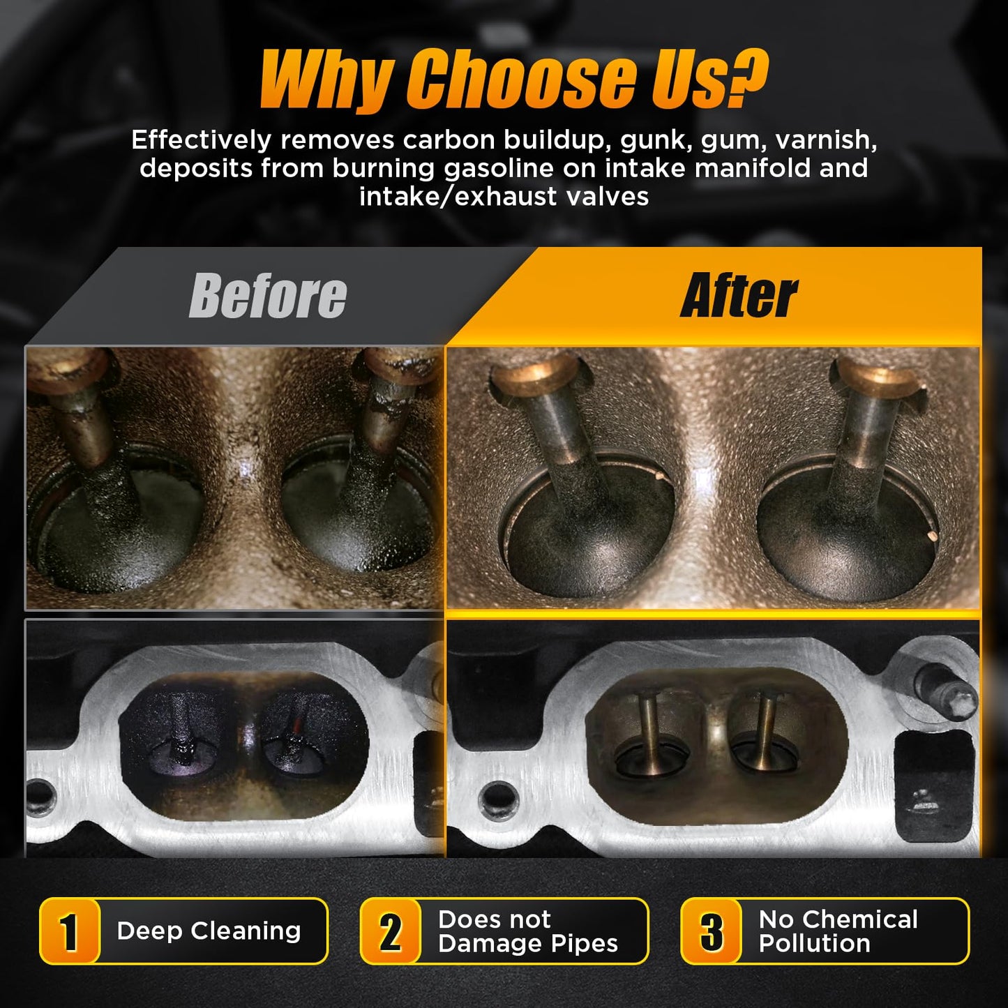 Walnut Blaster Kit for Carbon Cleaning with 2kg Walnut Sand Blaster Machine HTS558 Engine Intake Valve Cleaning Kit 1200W Automotive Engine Carbon Remover with 8.9Ft Sandblasting Hose,5 Adapters