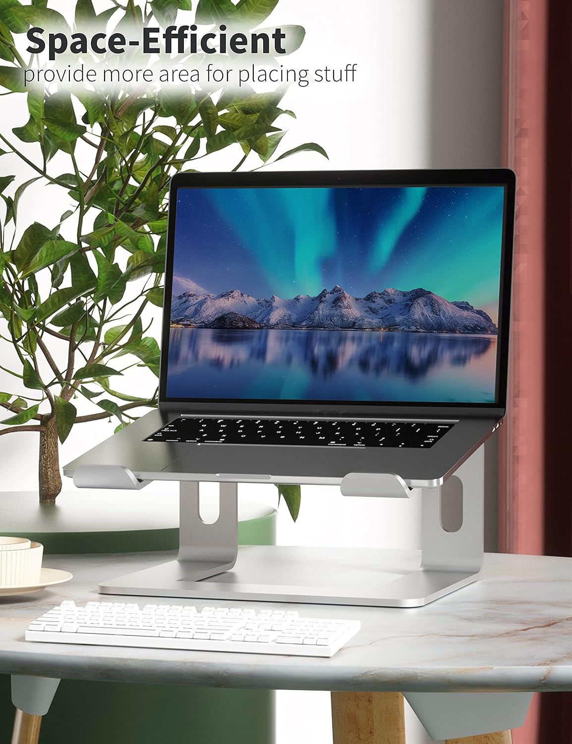 SOUNDANCE 10 15.6 Inches Laptop Stand, Aluminum Computer Riser, Ergonomic Laptops Elevator for Desk, Metal Holder