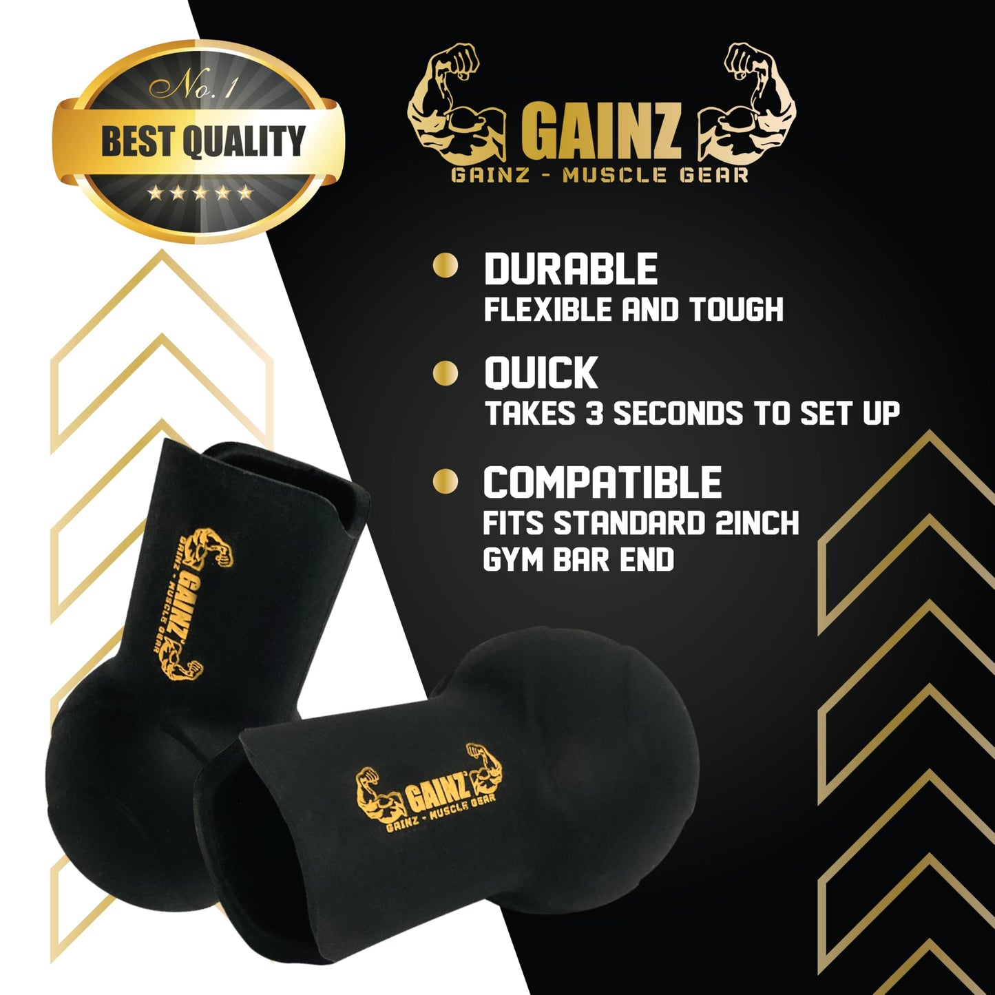 Gainz Landmine Row Barbell Attachment - T Bar/V Bar, 360° Swivel Rotation, Fits Standard 2-Inch Gym Bar