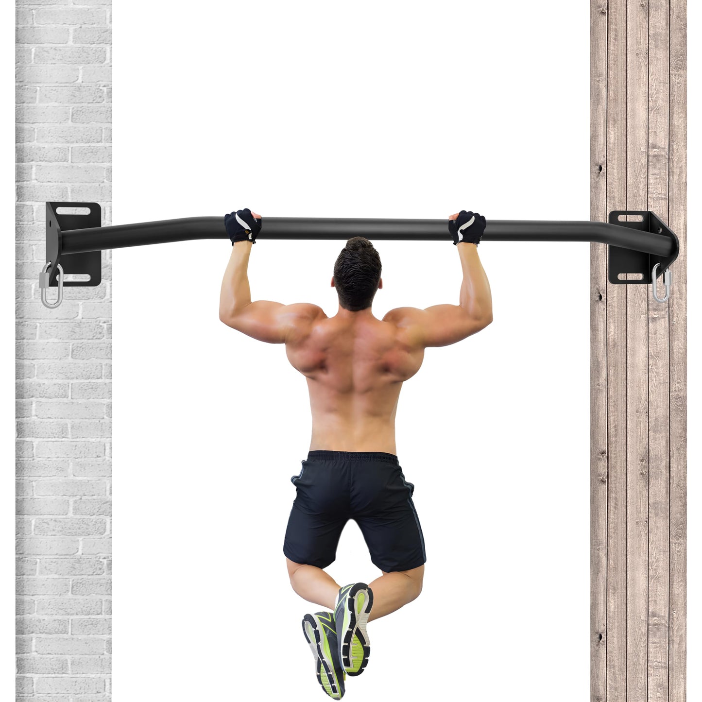 HWOOUSA Pull Up Bar Wall Mounted-Heavy Duty Joist Mounted Pull Up Bar-Premium Strength Training Pull-Up Bars-Fast and Easy Installation for Home and Garage Use,Supports up to 600 Lbs