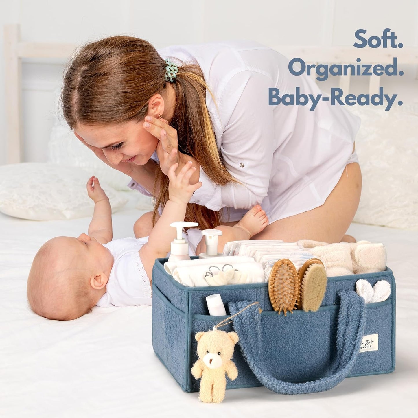 PeraBella Baby Diaper Caddy Organizer - Portable Storage Basket for Newborn Essentials | Perfect Shower Gift