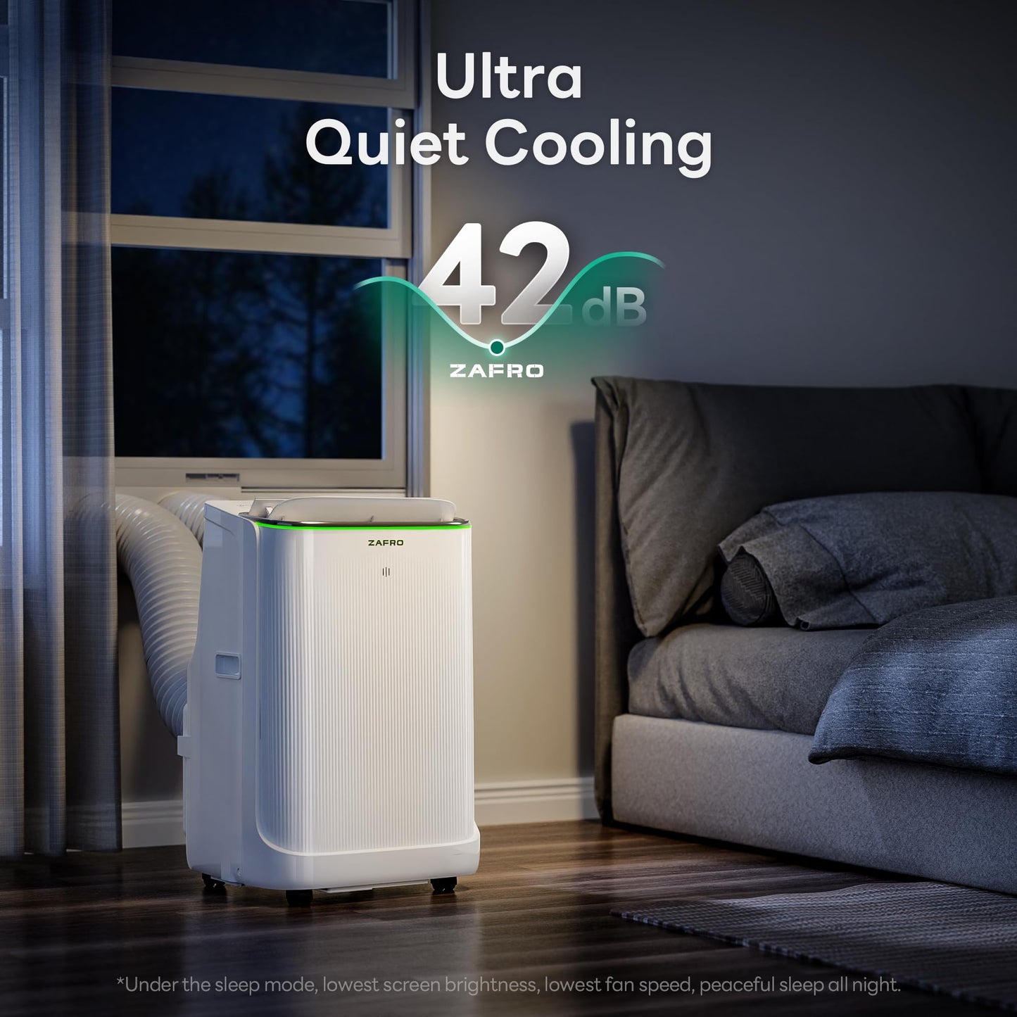 ZAFRO Smart Inverter Portable Air Conditioners, 14000 BTU (10000 BTU SACC) Dual Hose Portable AC Unit with Energy Saving/Ultra Quiet(42dB 2026)/Drainage-free Cool/APP/Remote for Multi-Scenario Use