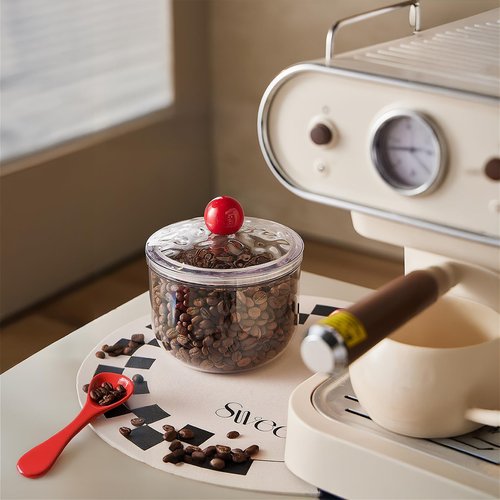 Custde 30 floz Clear Plastic Candy Jar with Lid – Cute Airtight Multi-Purpose Storage Canister for Candy, Cookies, Coffee, Sugar, Oats – Ideal for Kitchen Counter, Office Desk & Bathroom (30 fl oz)