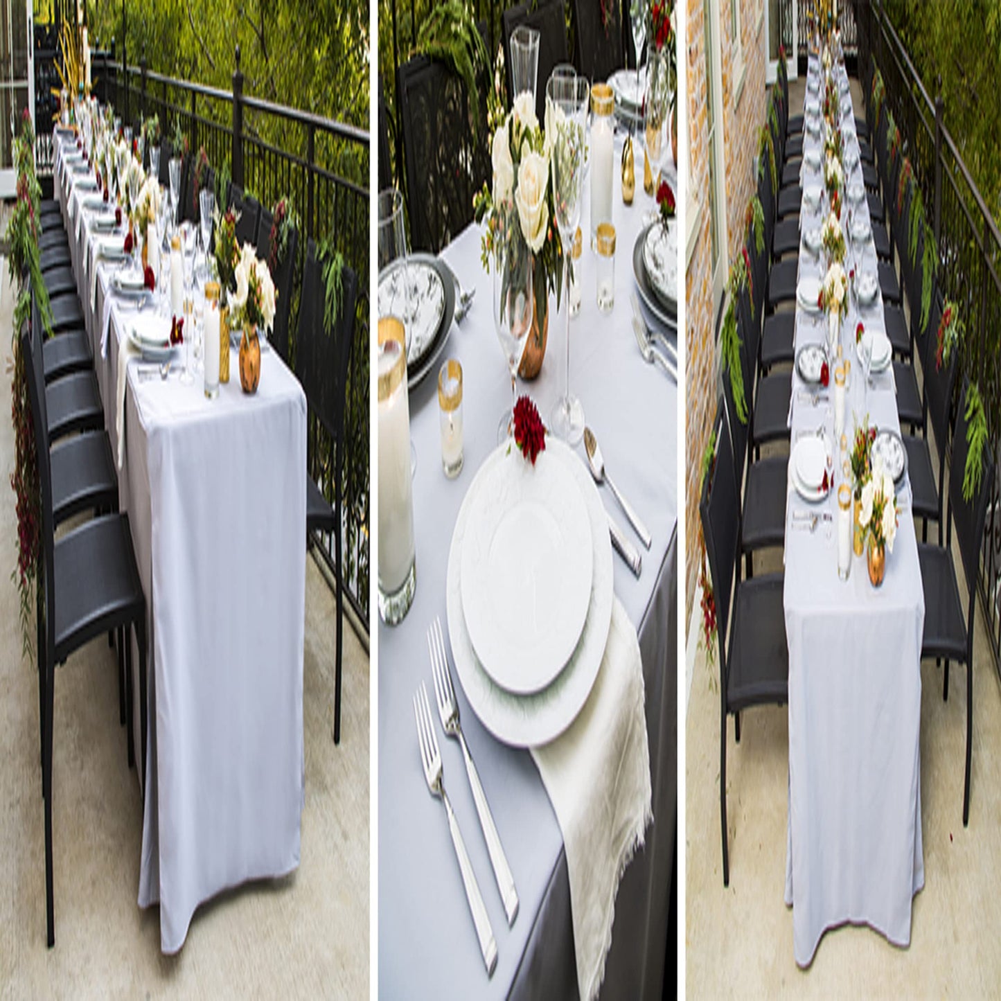 Tablevogue Full Length Fitted Machine Washable Event Tablecloth Cover 30+ Colors and Sizes, Royal, 72-Inch Round