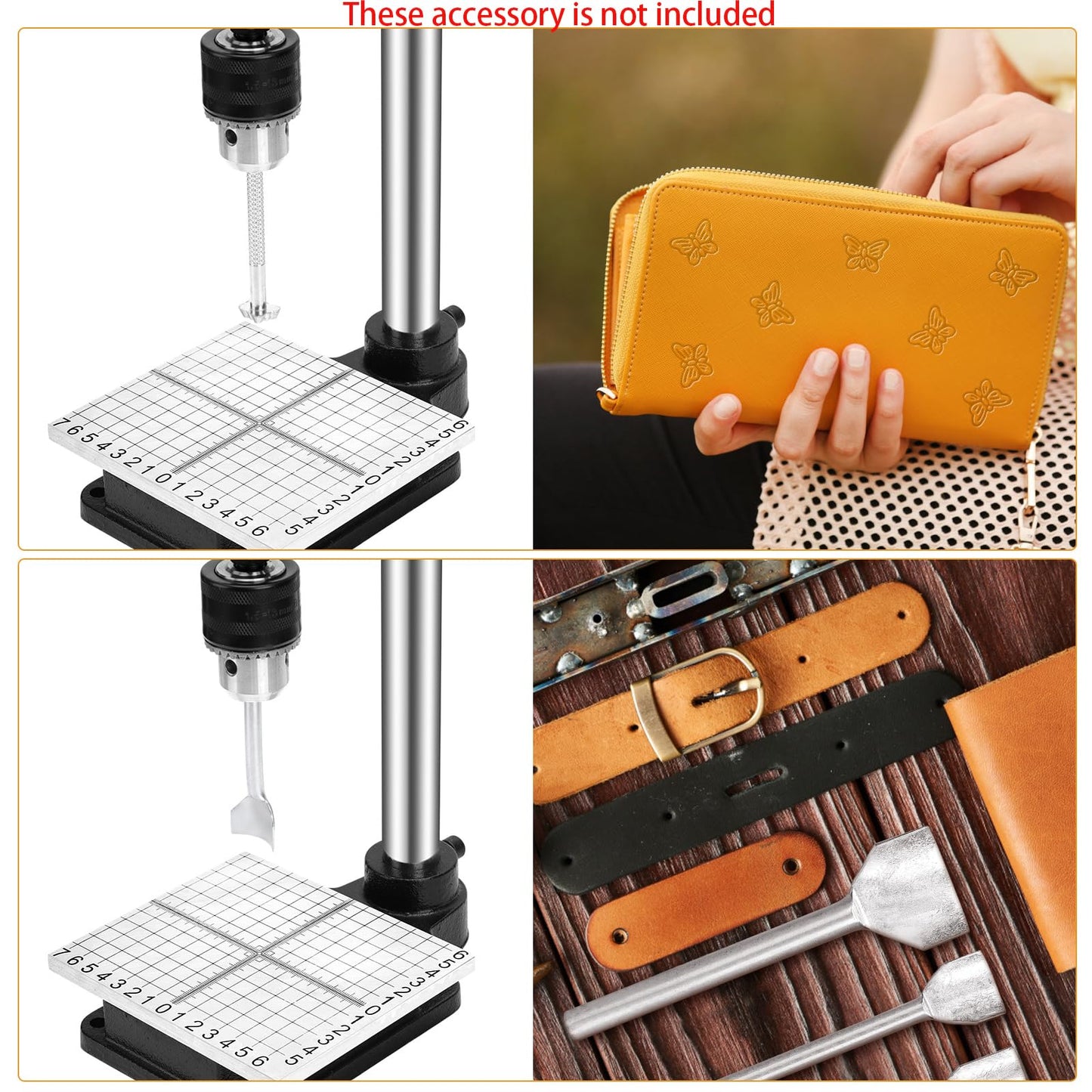 Leather Press Machine,Hole Puncher Hand Punching Machine with 21pcs Punch Tool Include Rivet Setter, Snap kit Tool and 480pcs Rivets | Stainless Steel Pillar | Punch Puller for DIY Leather Craft