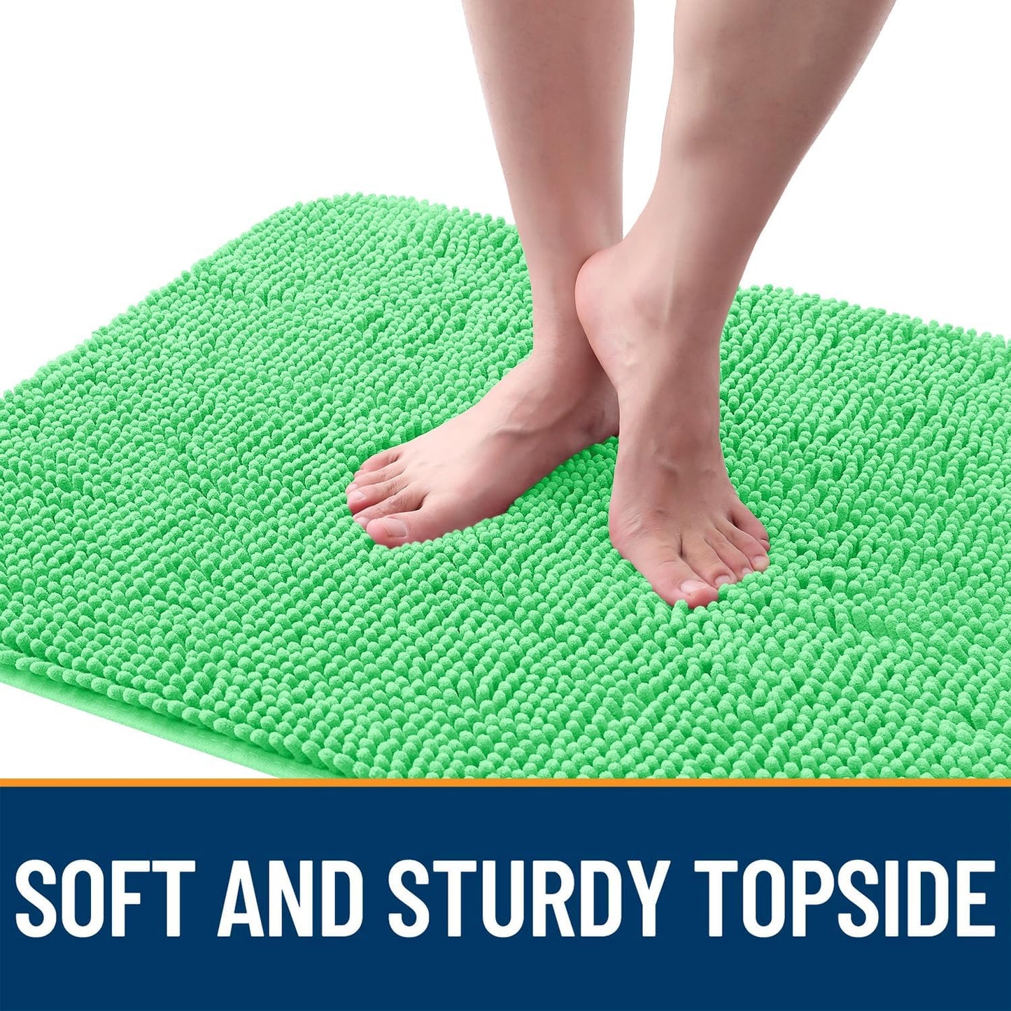OLANLY Dog Door Mat - Absorbent Non-Slip Chenille for Muddy Paws | 30x20 Inches, Mint Green