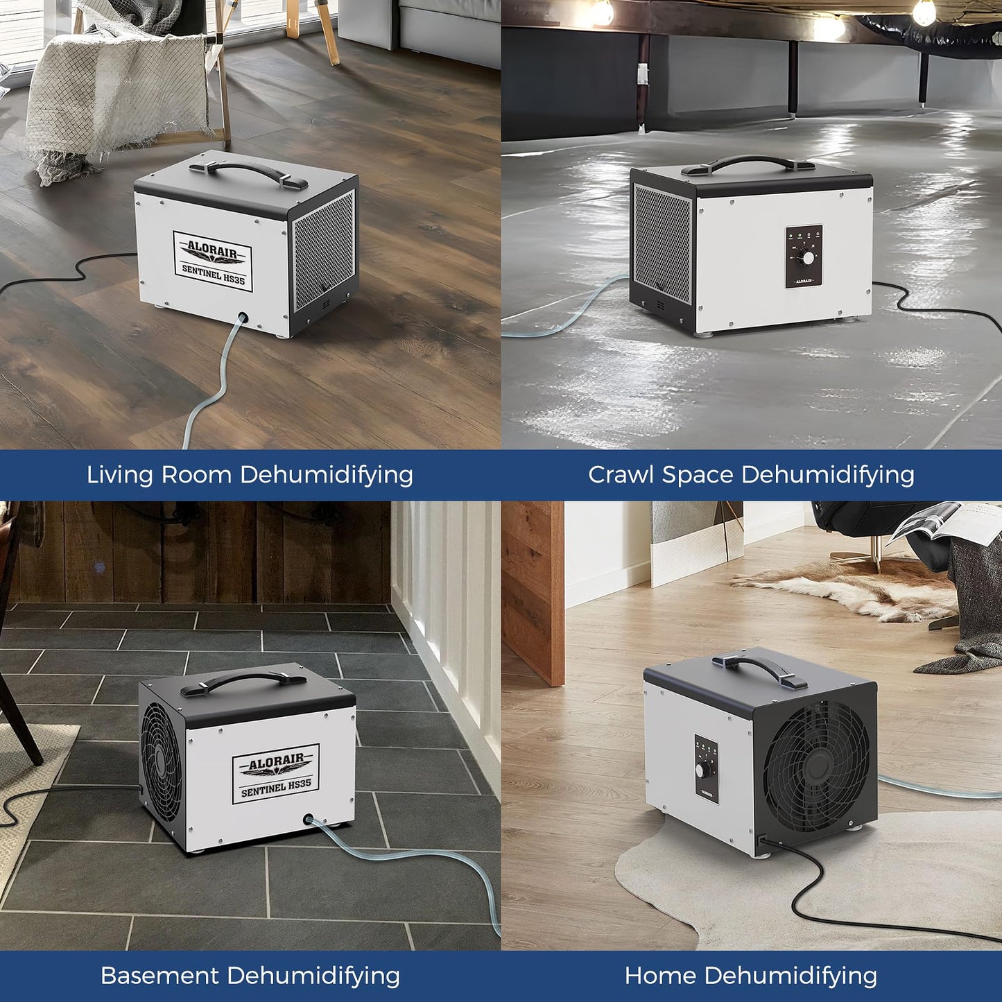 ALORAIR 70 PPD Crawl Space Dehumidifier, Crawlspace Dehumidifiers Commercial Dehu for Home and Basements, Compact, Portable, Auto Defrost, Memory Starting, cETL