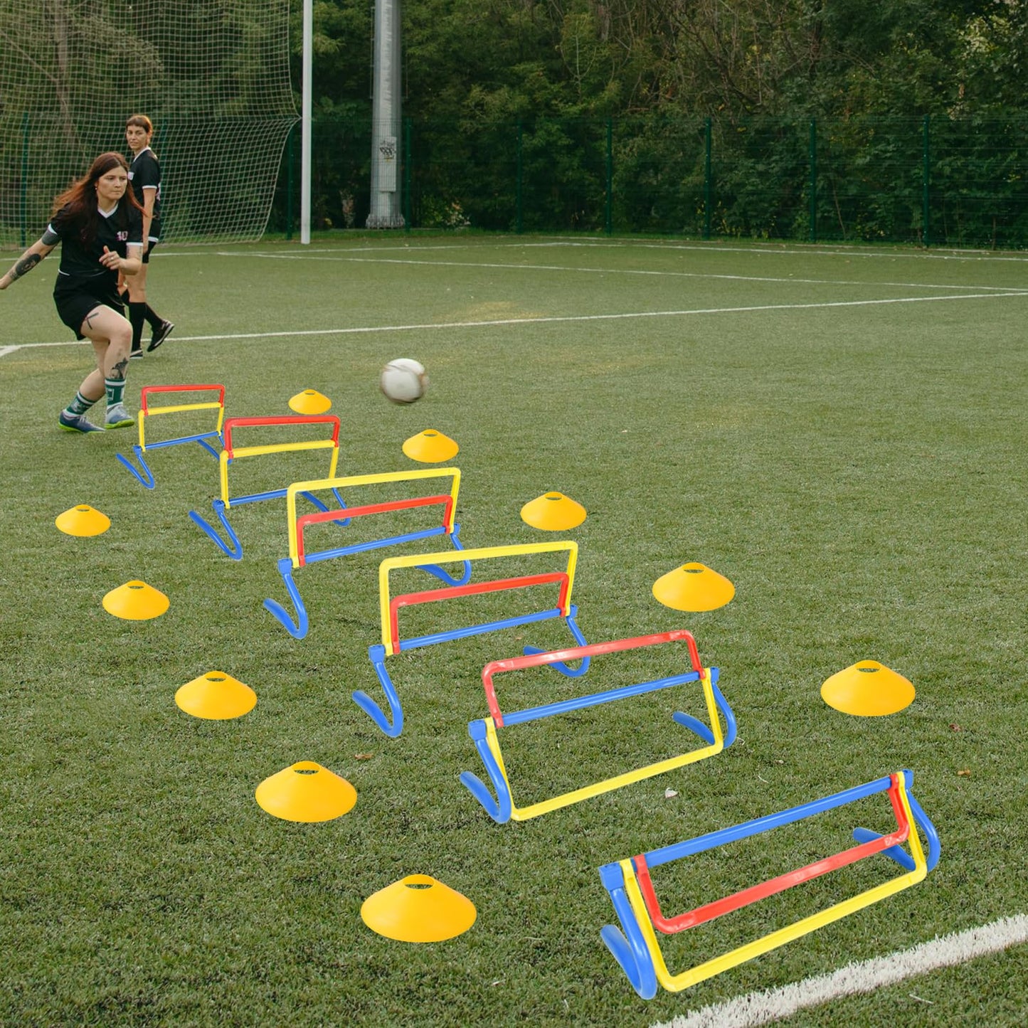 ASENVER 6 Pack Multicolor Agility Hurdles 4 Height Adjustable Speed Training Hurdles Fitness & Speed Training Equipment