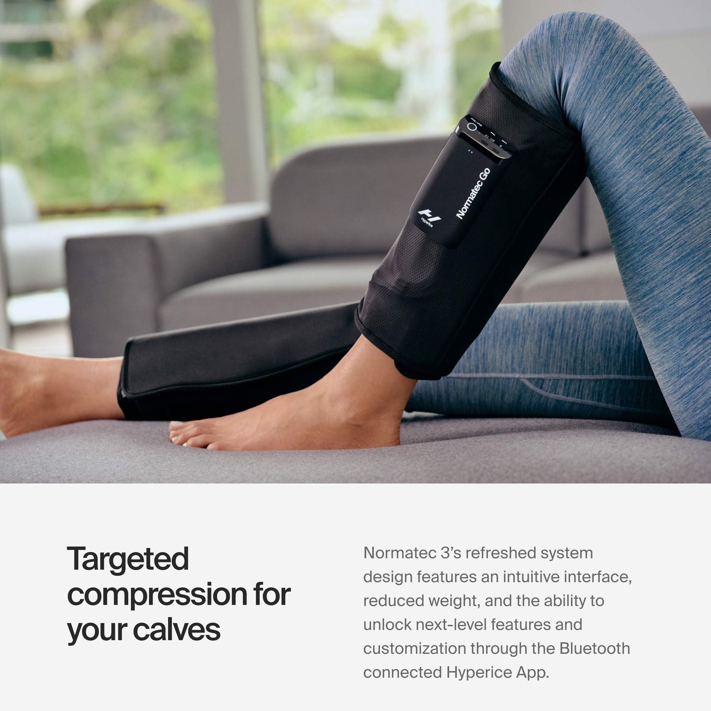 Hyperice Normatec Go Calf - Recovery System with Patented Dynamic Compression Massage Technology - Targeted Relief for Pain and Inflammation