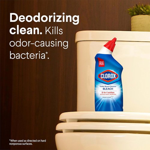 Clorox Toilet Bowl Cleaner - Bleach Formula for Deep Cleaning - 24 Fl Oz, Pack of 2
