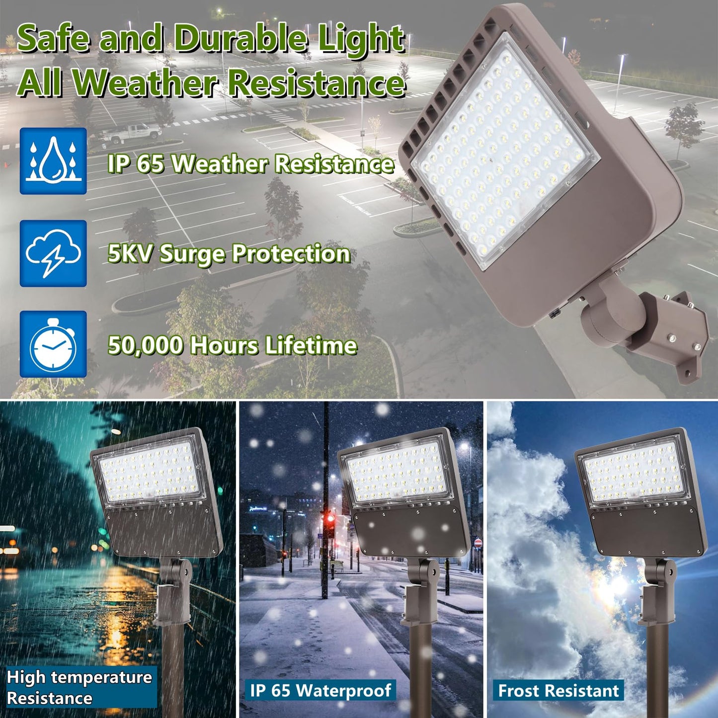 2PACK 200W LED Parking Lot Light with Dusk to Dawn Photocell, Slipfitter Mount and Wall Mount Commercial Outdoor Lighting, 100-277V 28000LM 5000K, ETL Commercial LED Security Flood Lights