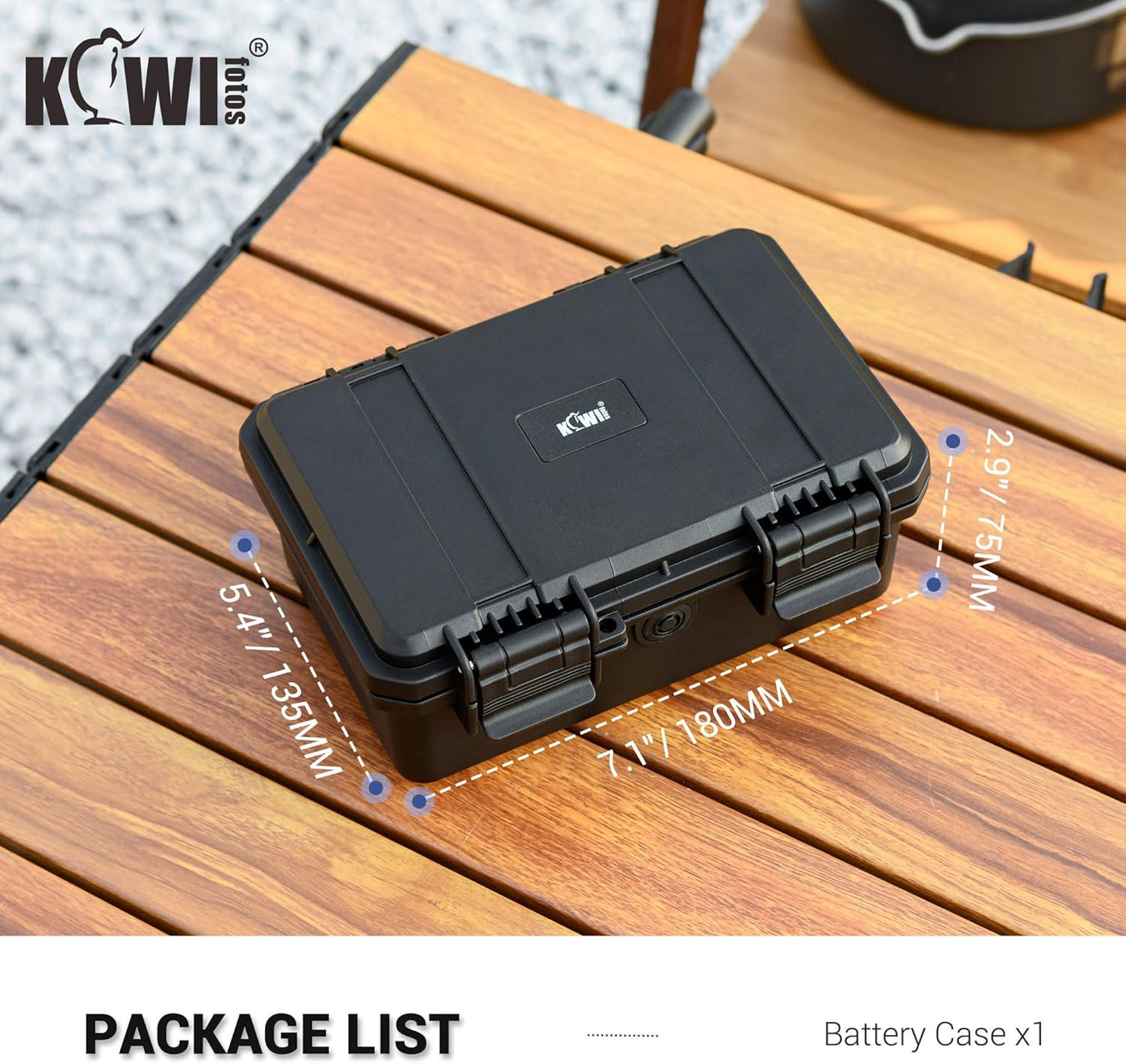 KIWIFOTOS 15 IP67 LR14 Slots C Battery Organizer Storage Case Heavy Duty Waterproof C Cell Alkaline Batteries Holder