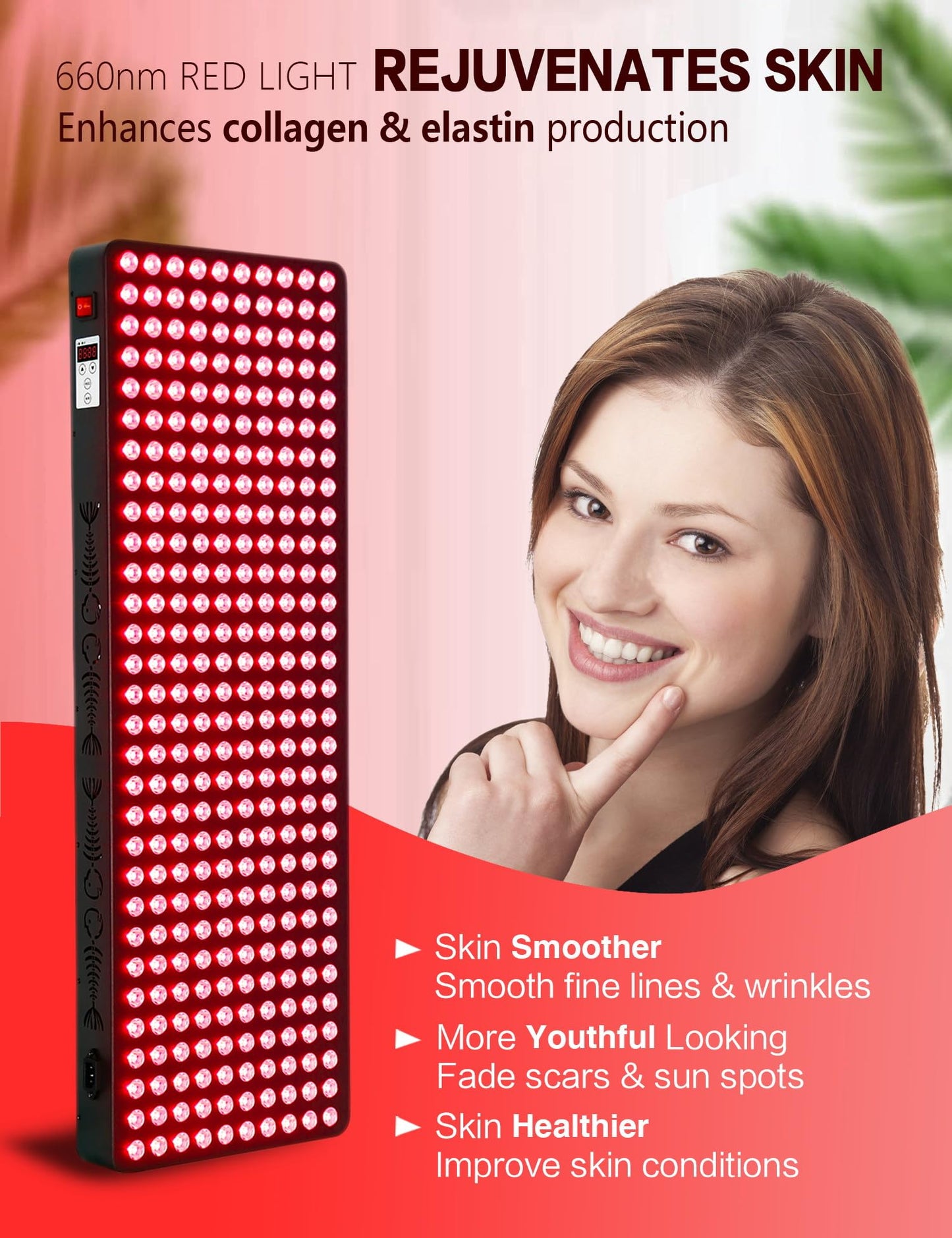 Supersred Red Light Therapy for Body Face,Extra Large Infrared Red Light Therapy Panel Full Body for Pain Relief,LED 660nm Red Light Panel & 850nm Near-Infrared Therapy Device (300 LEDs - 1500W)