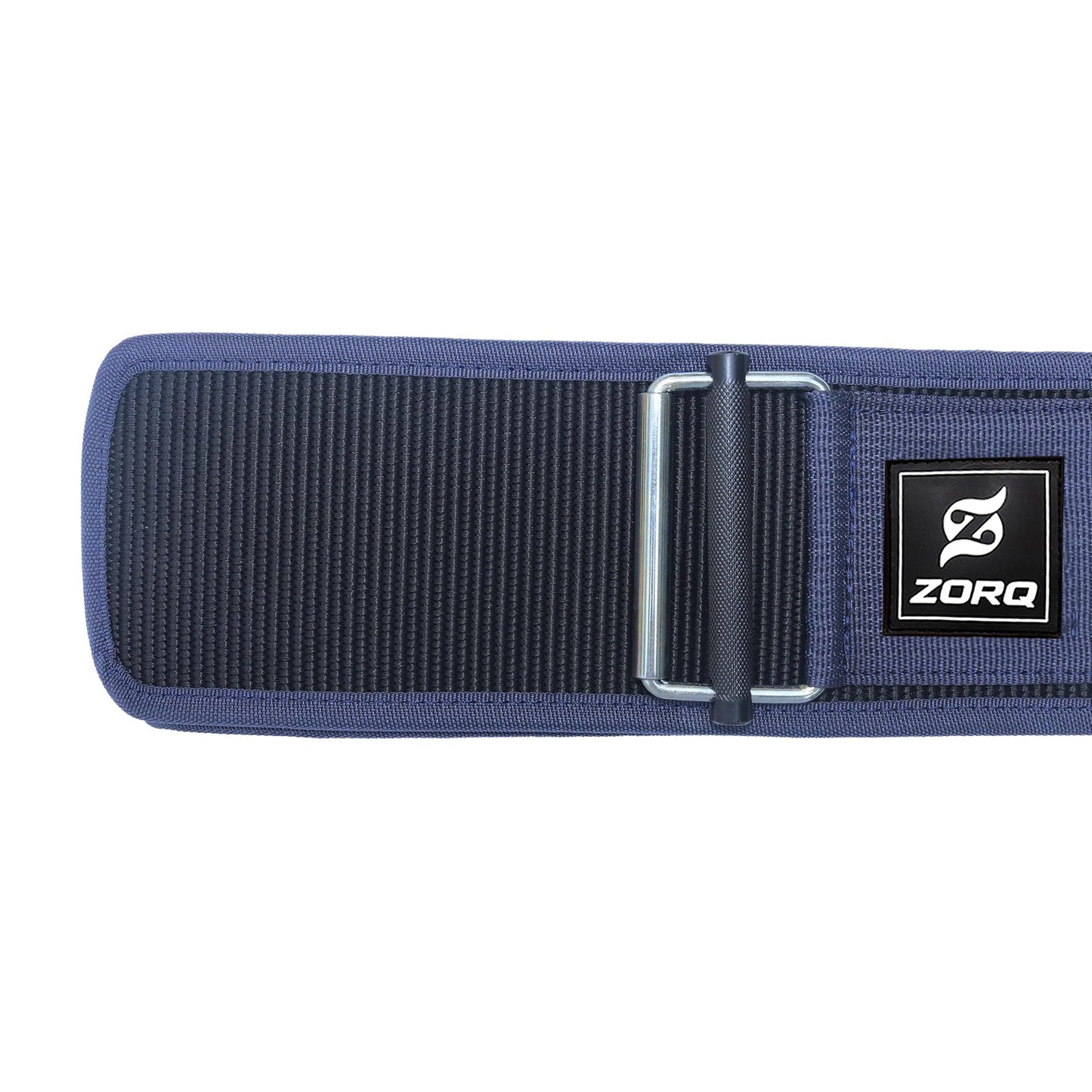 ZORQ Self-Locking Weight Lifting Belt - 4 Inch Wide Quick-Locking Gym Belt for Men & Women - Professional Weightlifting Belt for Olympic Lifting, CrossFit, Squats & Deadlifts - Back Support (Blue, Medium)