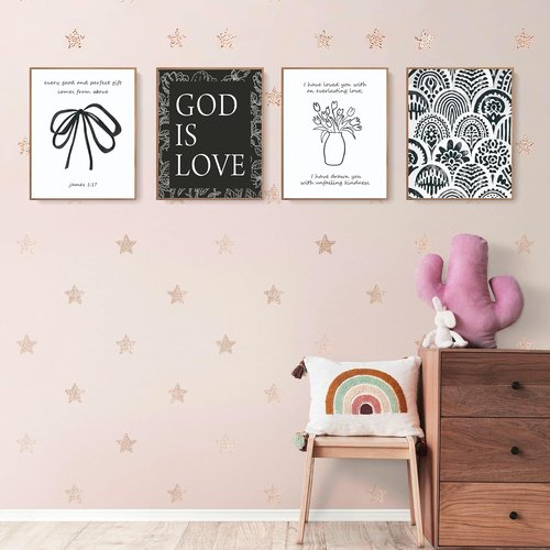 LARTSFRO Christian Wall Art Decor - Inspirational Bible Verse Prints | Set of 4 Unframed 10x8 Inch Pictures