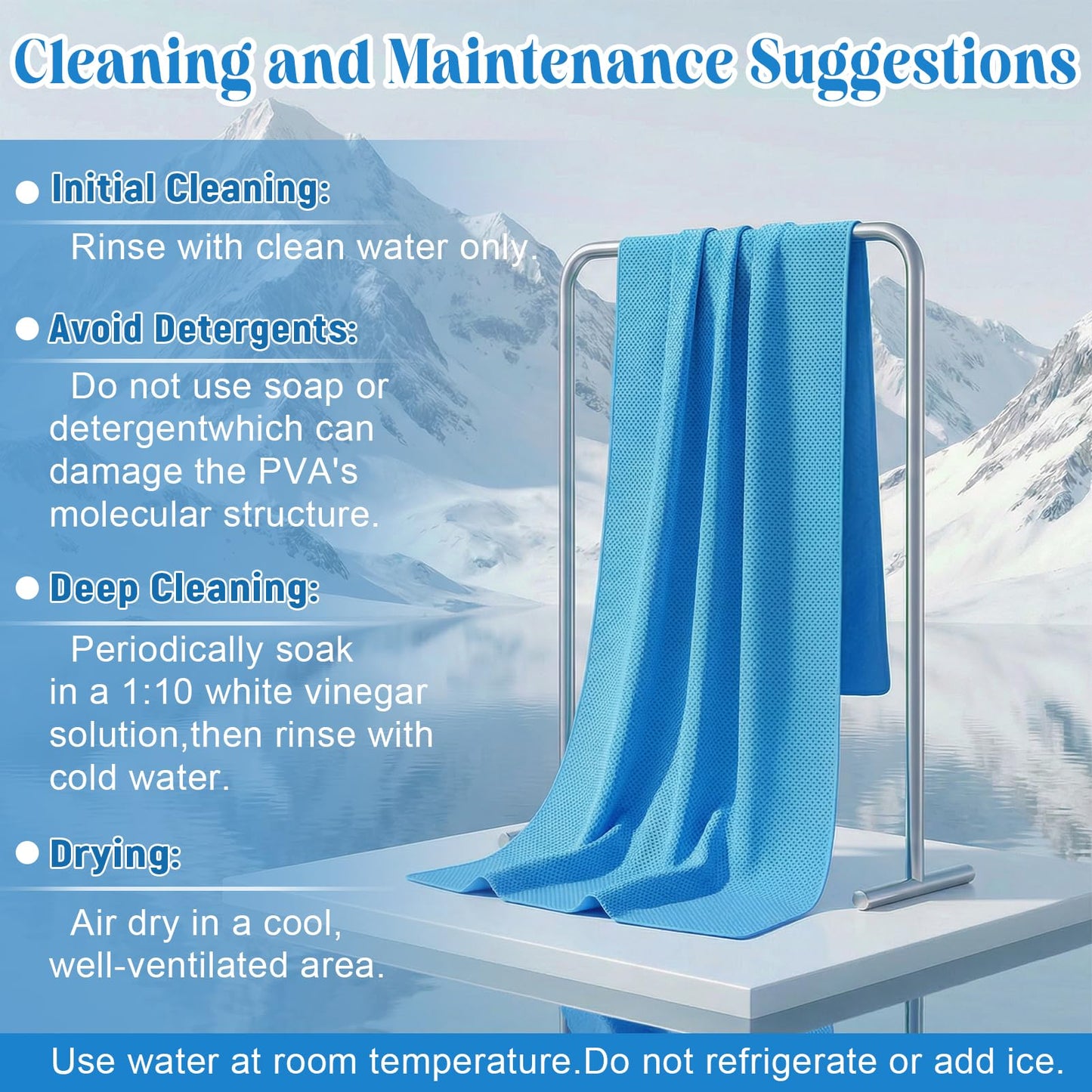 Premium PVA Cooling Towels for Neck and Face,4pcs 33"*12.7" Cooling Neck Wraps with Textured Dot Surface for Summer Heat,Cool Rags for Hot Weather, Cold Scarf for Gym Yoga Run,Blue (Blue)