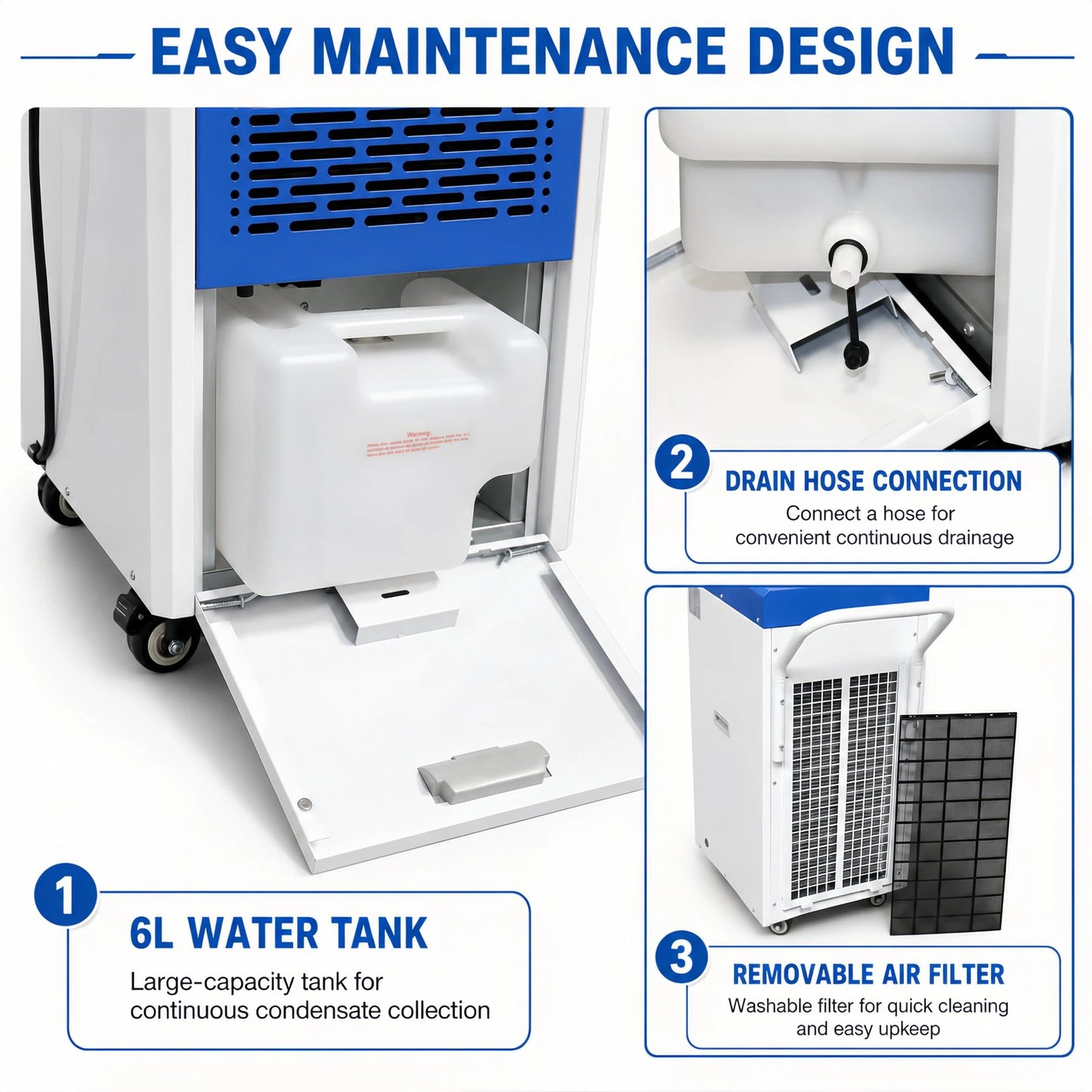 AMARITE Industrial Portable Air Conditioner – 12000 BTU Dual Hose Spot Cooler with Digital Controls & Timer, for Indoor/Outdoor Use, R32 Refrigerant