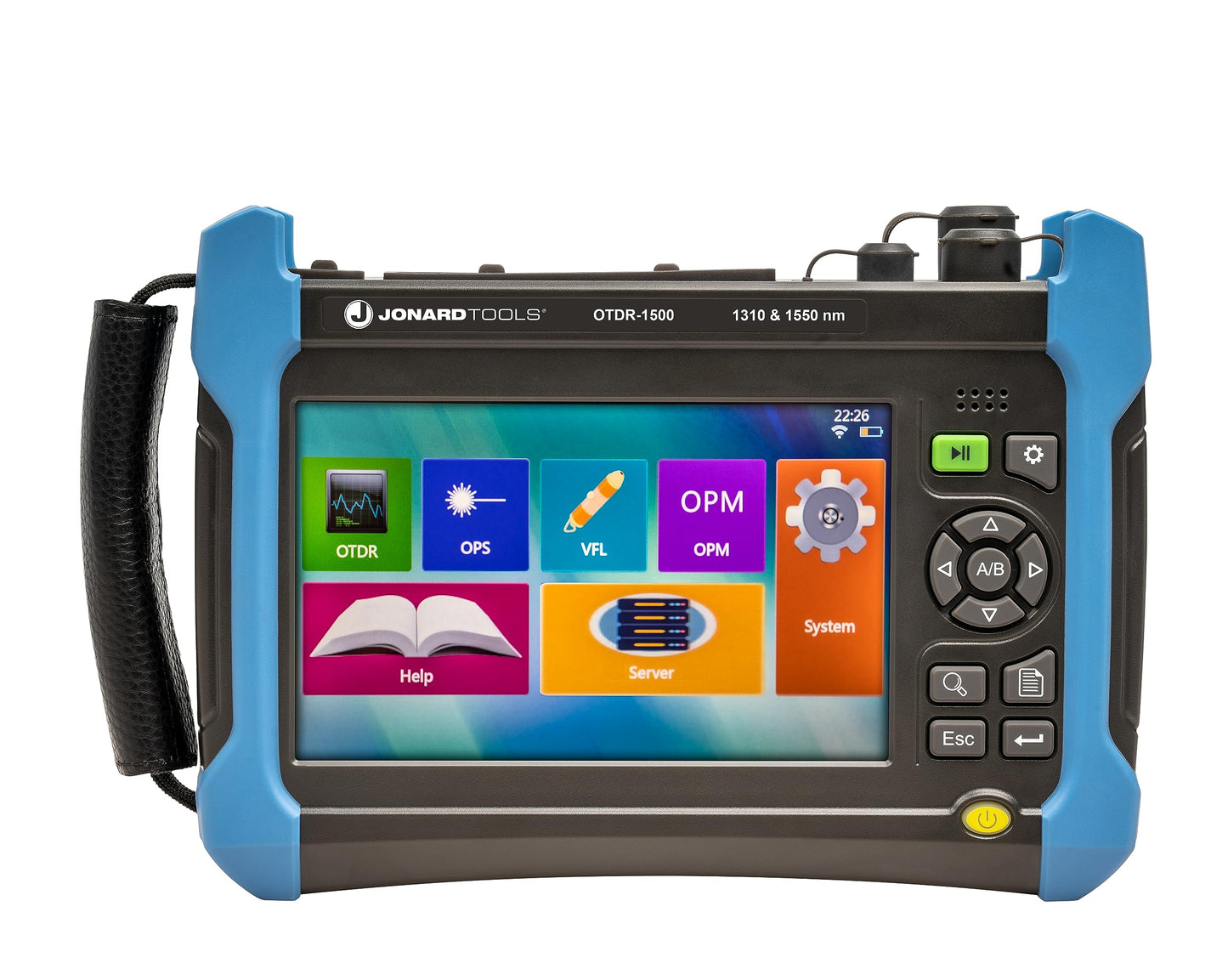 Jonard Tools OTDR-1500 Professional Multi-Function OTDR - Dynamic Range of 32/30, 7" Color Touch Screen, Dual Wavelength Fiber Tester, VFL, OPM Optical Power Meter, Wi-Fi, Adapters Included