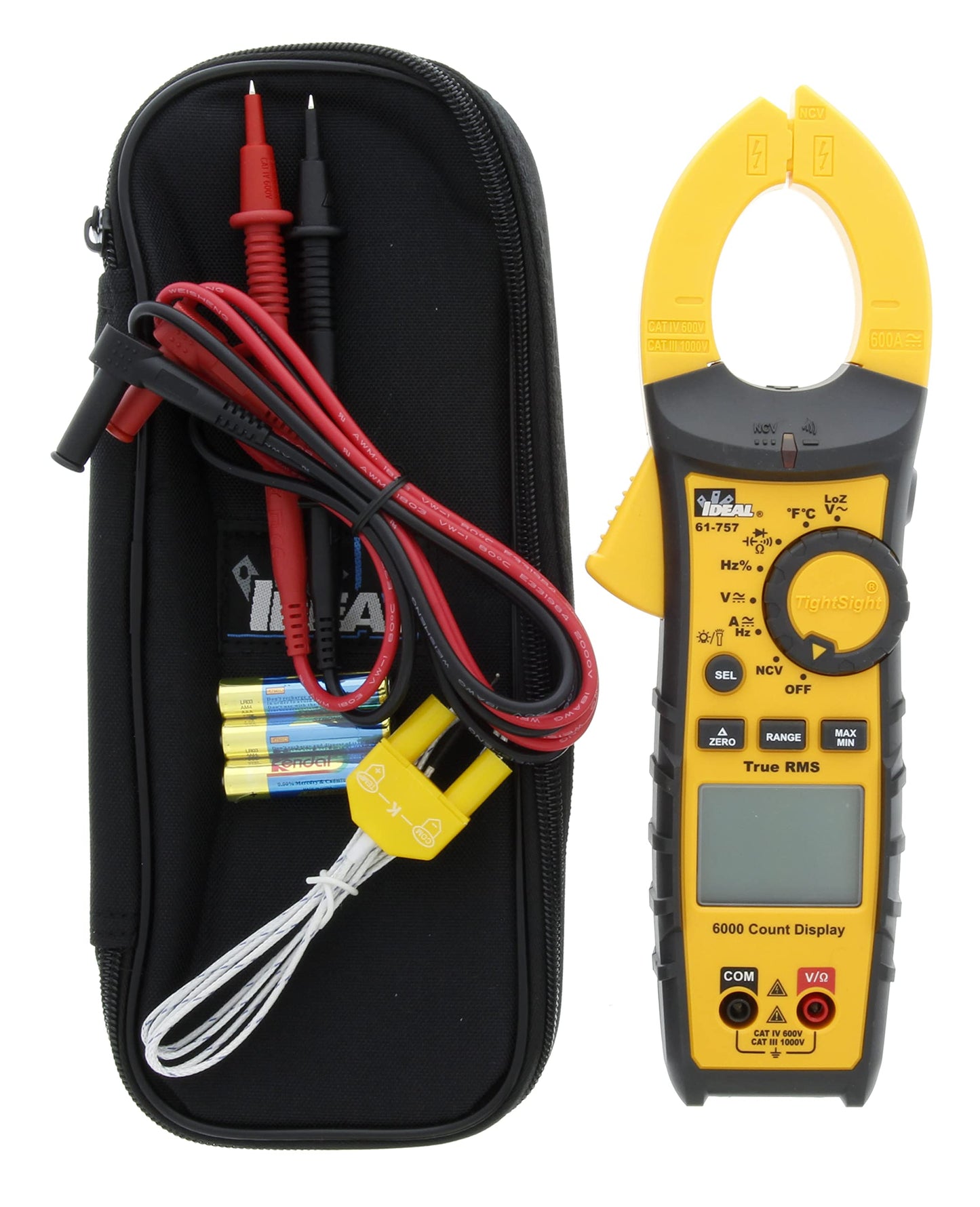Ideal 61-757 - 600A AC/DC TRMS TightSight Clamp Meter