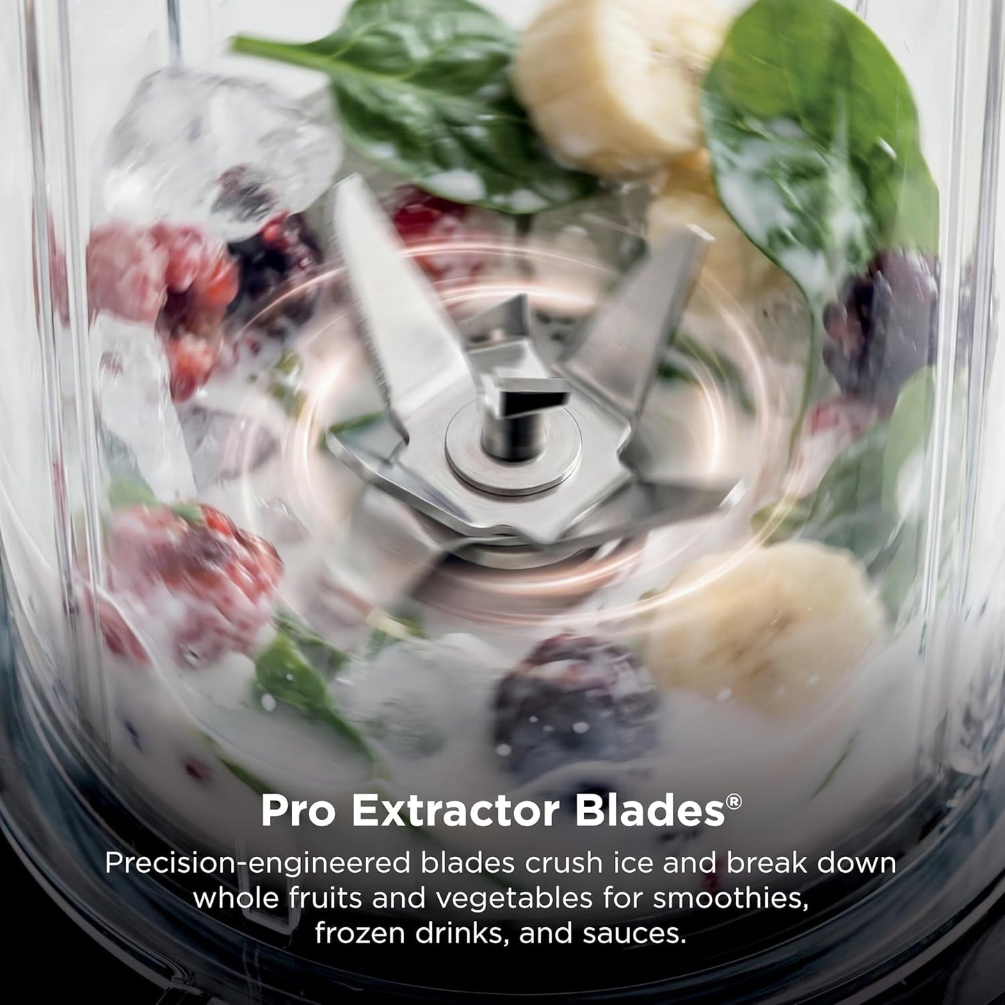 Ninja Nutri-Plus Personal Blender - Compact Push-To-Blend for Smoothies & Frozen Drinks | 900W | Silver | Includes 3 To-Go Cups & Lids