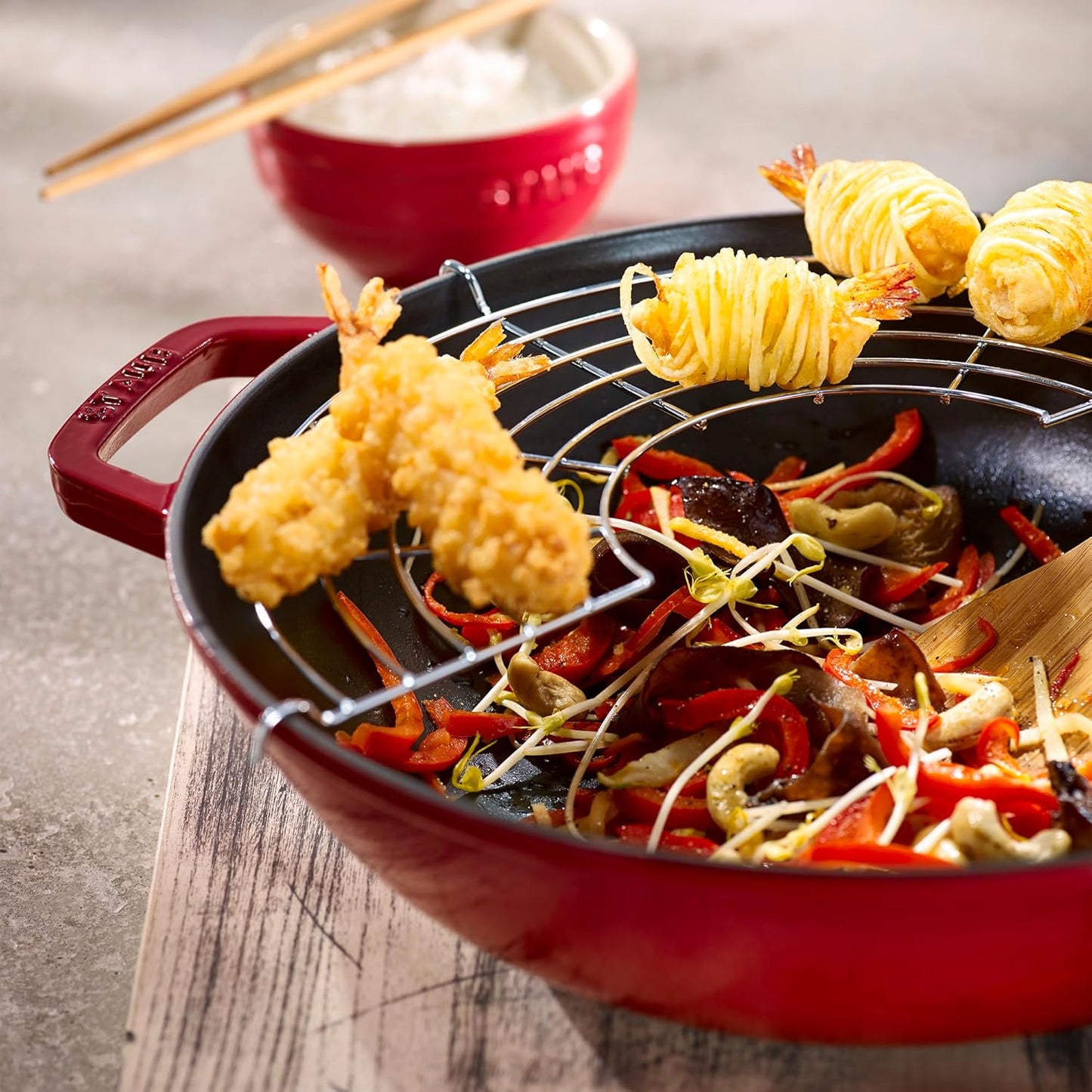STAUB Cast Iron Dutch Oven - 4.5-Quart Perfect Pan for 4-5 Servings | Made in France, Cherry