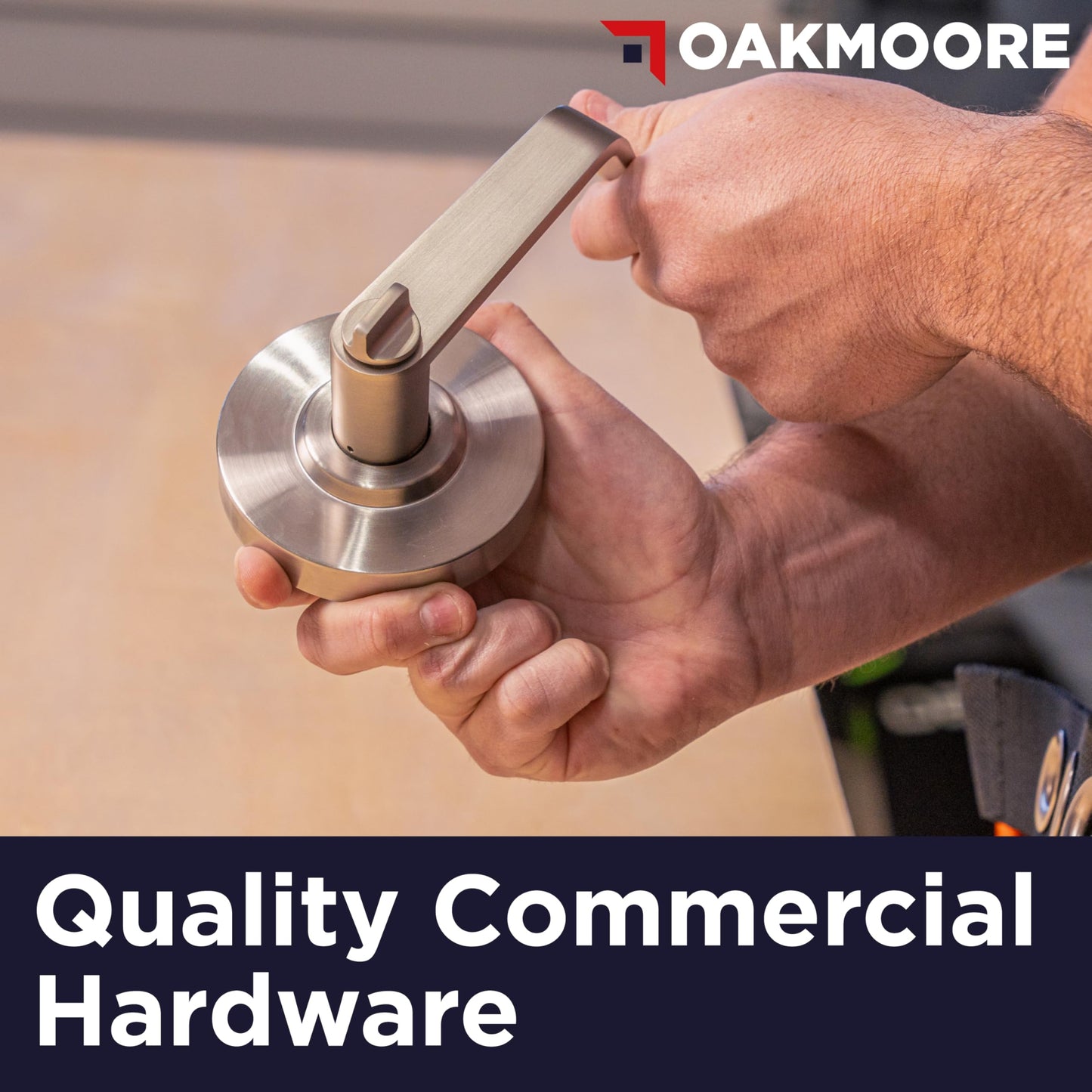 OAKMOORE Commercial Bathroom Door Handle with Indicator Lock | Privacy Commercial Locks for Public Restrooms | Vacancy Indication Occupied Deadbolt | Industrial Door Handle Bathroom Door Lock