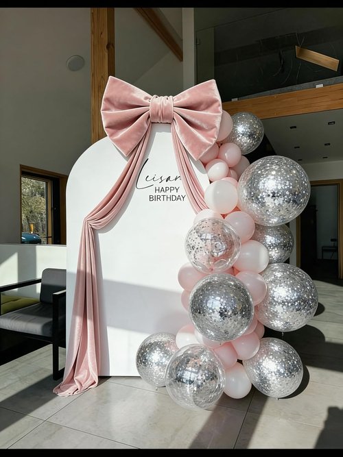 Giant 3D Pink Velvet Bow Decoration - 32"x250" | Elegant Door & Window Accent for Valentine's Day & Christmas