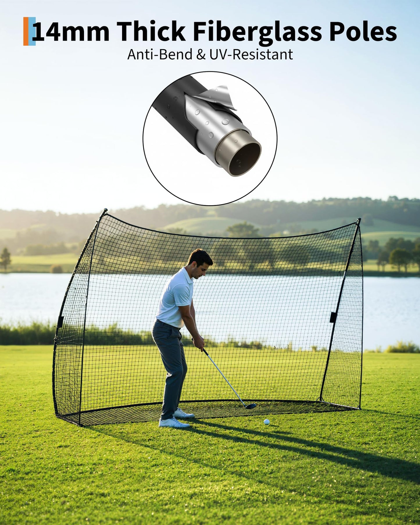Golf Practice Net 10x7 FT, Heavy Duty & Easy Quick Setup with Sturdy Frame, Portable Hitting Net with Carry Bag for Backyard Indoor Outdoor Golf Swing Chipping Training, Ideal Gift for Men Dad
