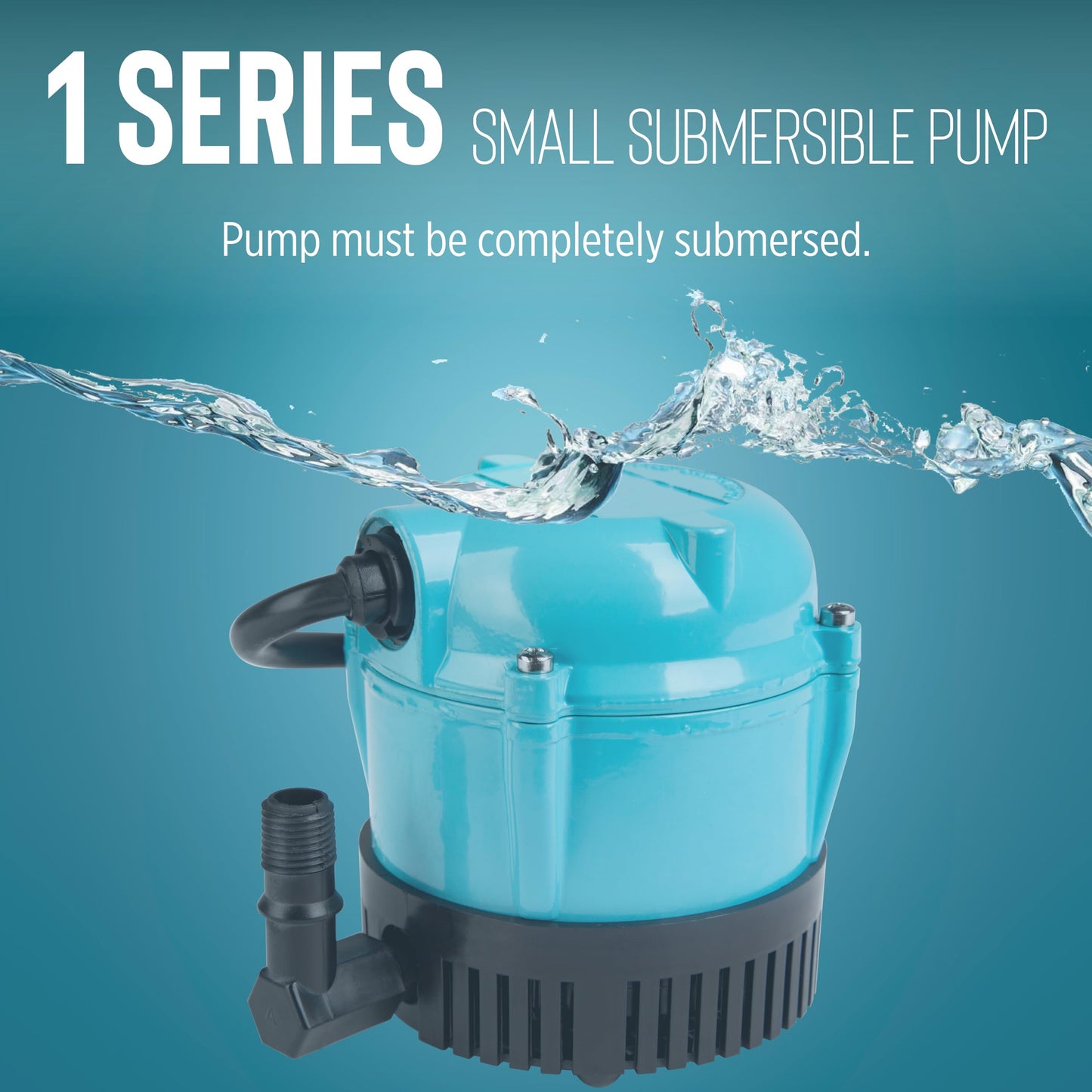 Little Giant #1 115 Volt, 1/150 HP, 205 GPH Direct Drive Small Submersible Fountain Pump with 6-foot cord, Blue, 501003