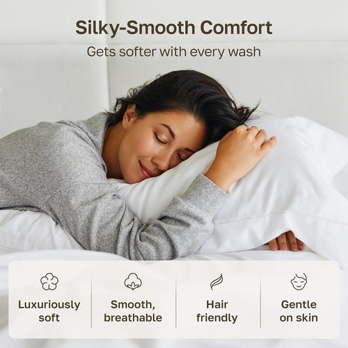 California Design Den Pillowcase Set - 400 Thread Count 100% Cotton Sateen, Soft & Breathable | Queen Size, Dusky Lavender Grey