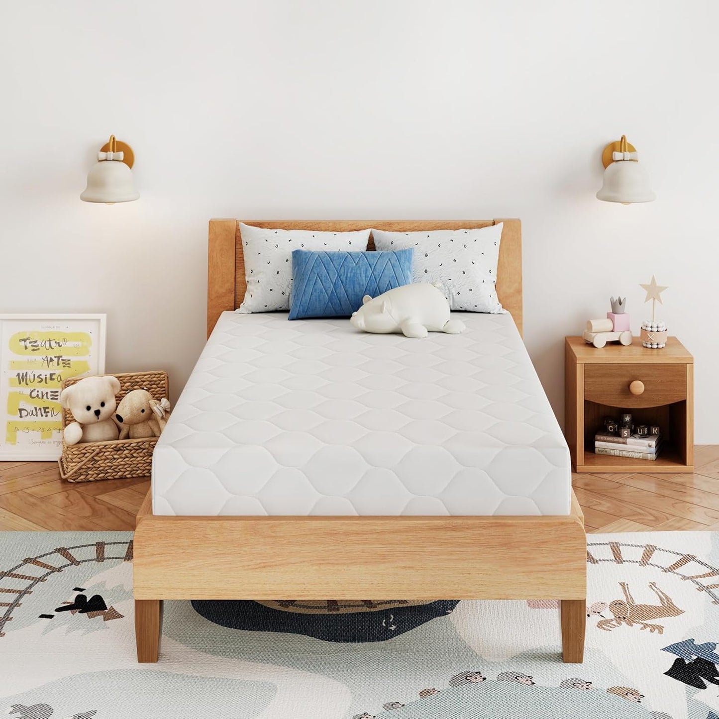 Skiennix 6-Inch Twin Size Memory Foam Mattress - Medium Firm Support, Pressure Relief, CertiPUR-US Certified
