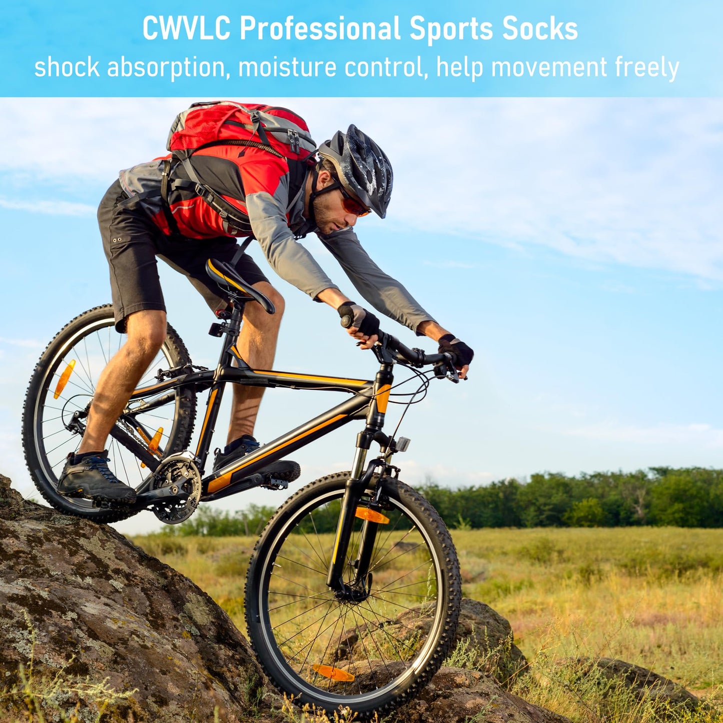 CWVLC Unisex Cushioned Compression Athletic Ankle Socks Multipack, 6-pairs Black Charcoal Royal, L 10.5-13 W US/ 9-11.5 M US