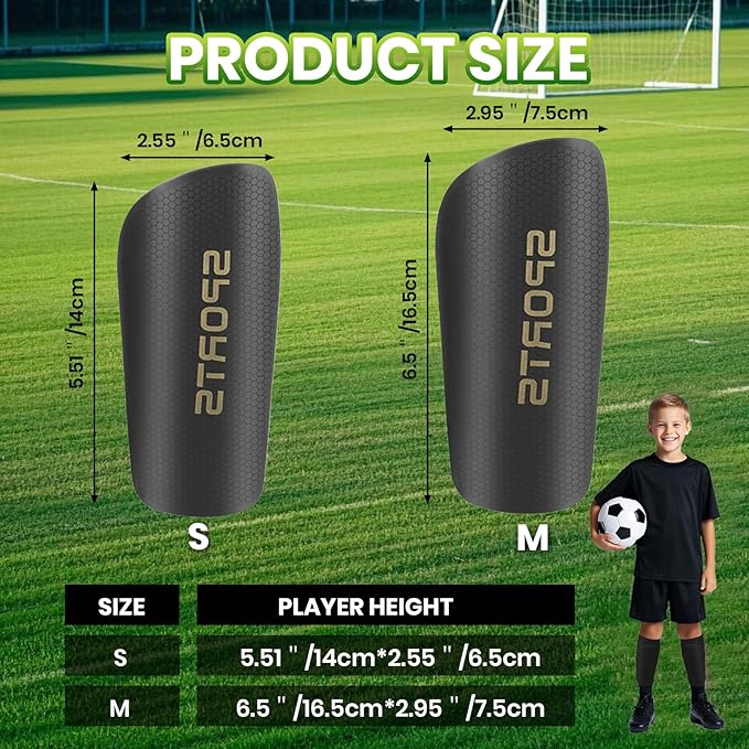 Shin Guards Soccer Kids 2025 Version High-Density Foam Soccer Shin Guard with Sleeves Shin Protective Pads for Kids Daily Practice School Competitions Outdoor Play