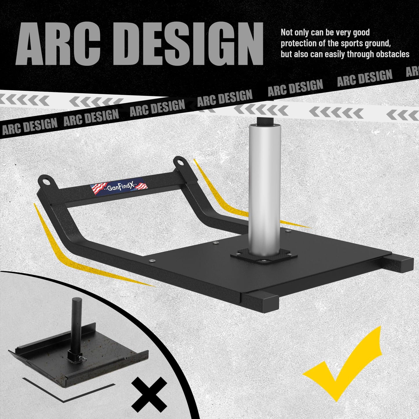GanFindX Workout Sled for Strength and Speed Training, Push Pull Fitness Sled with Adjustable Shoulder Harness