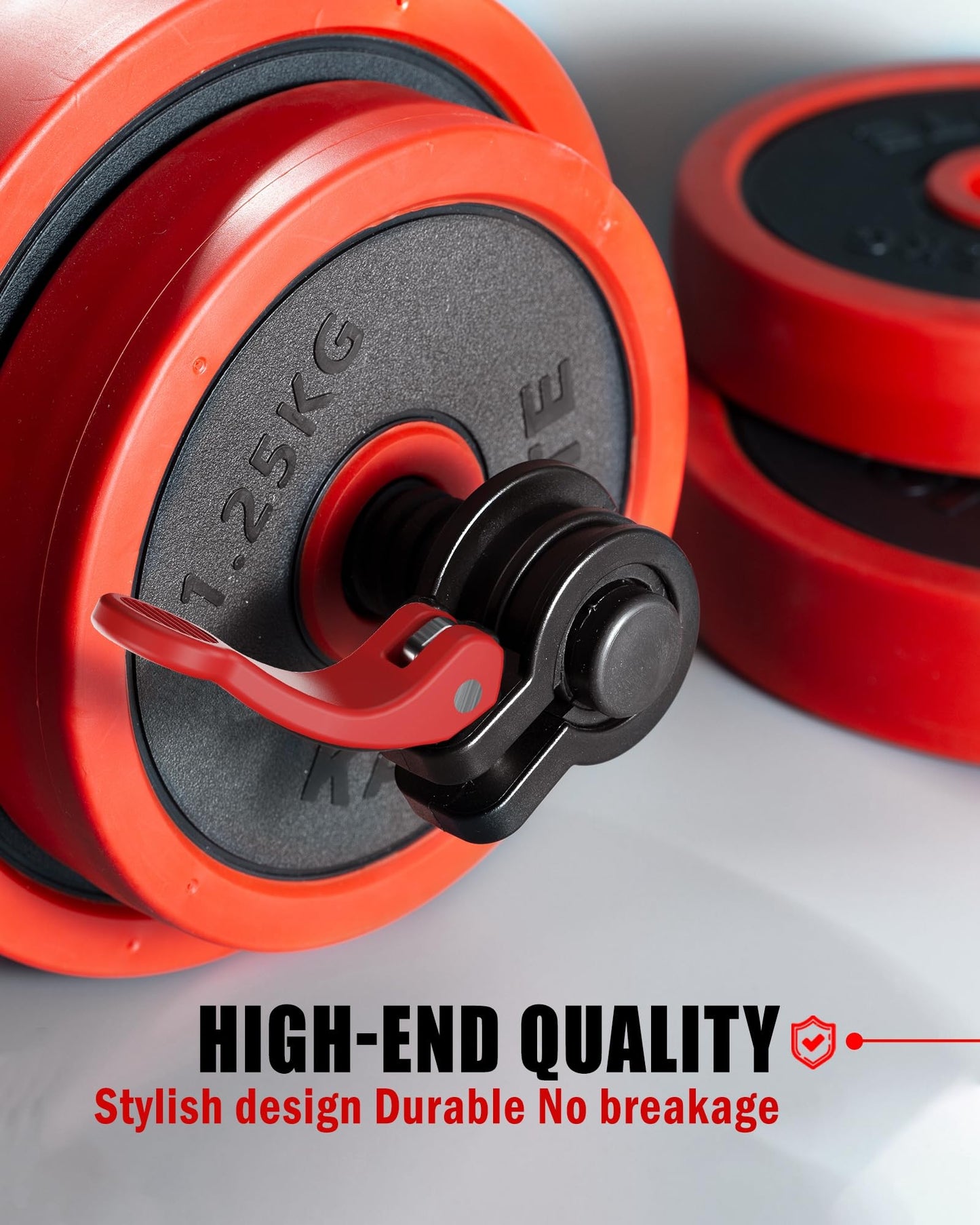 ZY-HUAN Mini Pro Barbell Clips 1 inch I Multi-Size Adjustable Barbell Collar I 1 inch Barbell ClampsIQuick Release Weight Clips Pair of Locking for Dumbbell Bar (Black+Red)