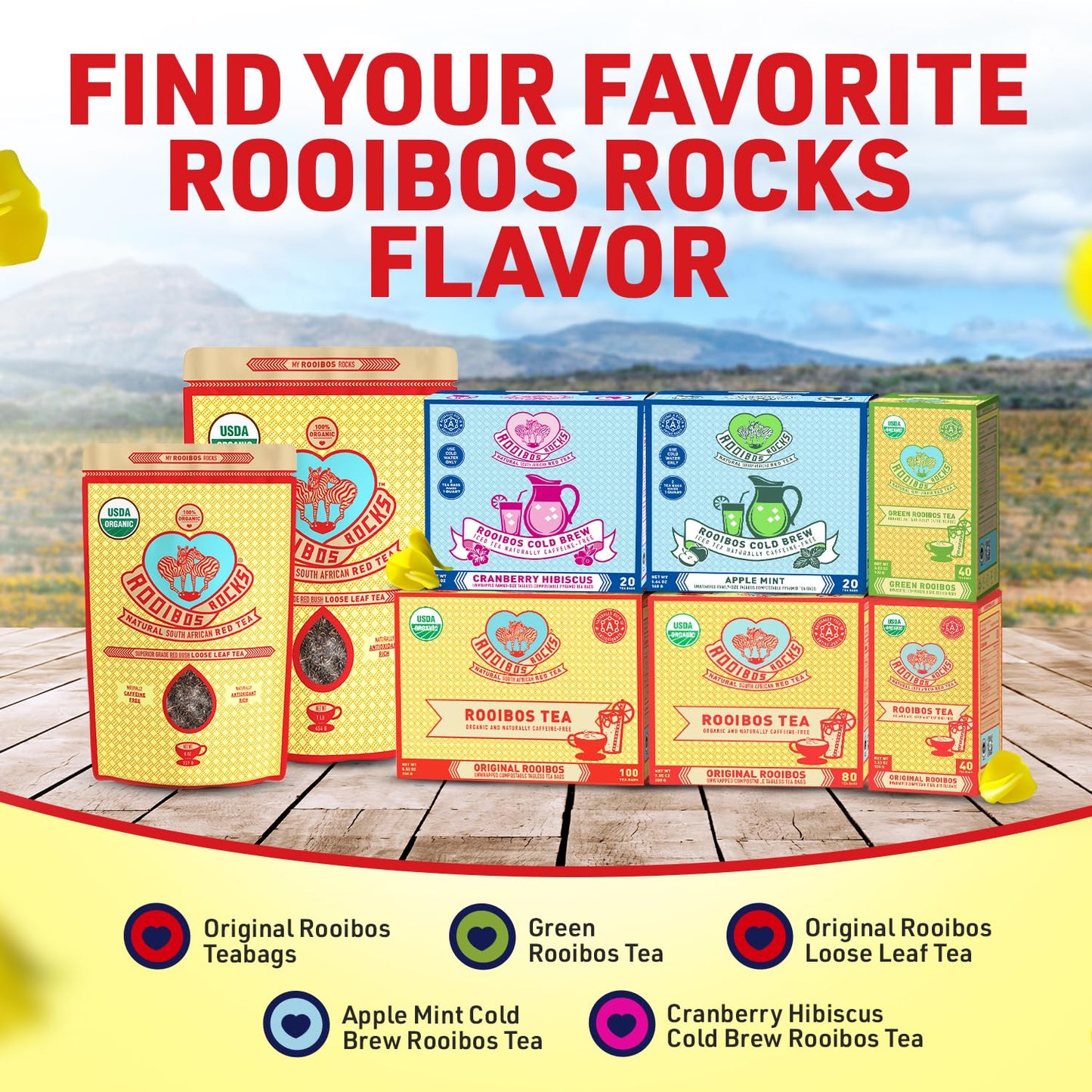 Caffeine Free Red Rooibos Tea Bags 40 - Naturally Sweet Herbal Tea Safe for Children and Pregnant Women - Low Tannin, Premium Organic Rooibos Tea Sustainably and Ethically Farmed in South Africa