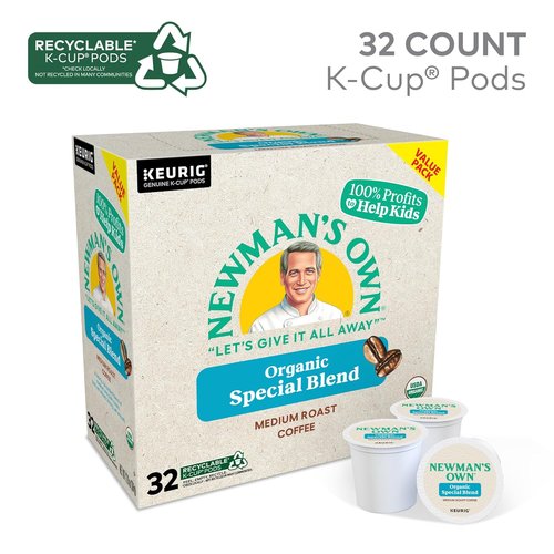 Newman's Own Organics Medium Roast Coffee K-Cup Pods - Special Blend, 32 Count